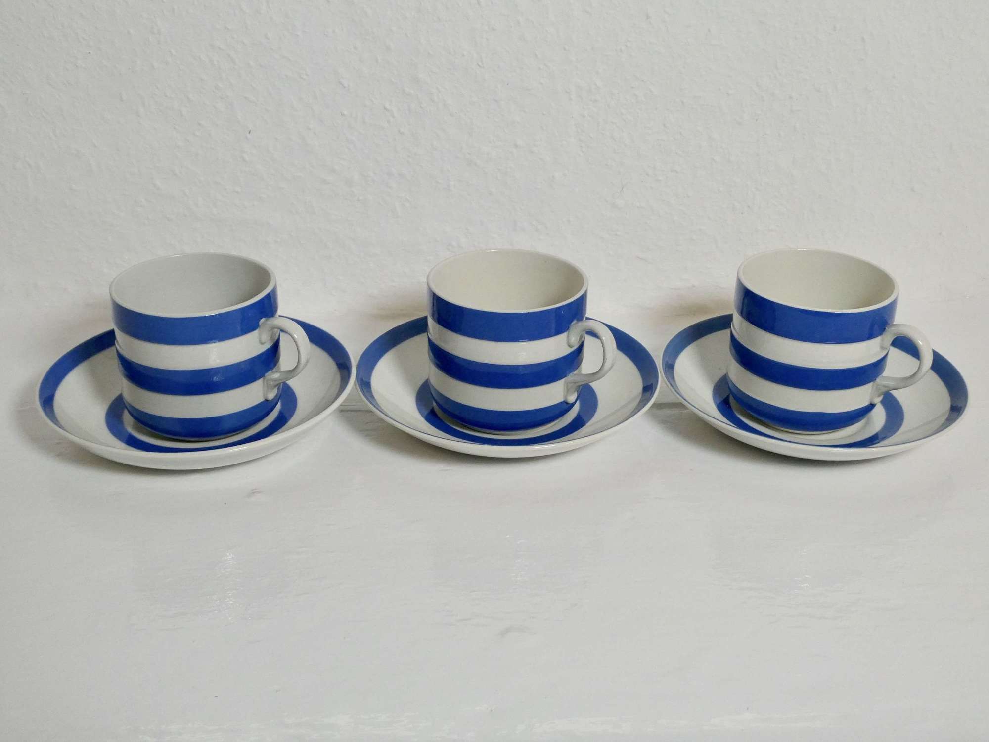 Cornishware Cups and Saucers