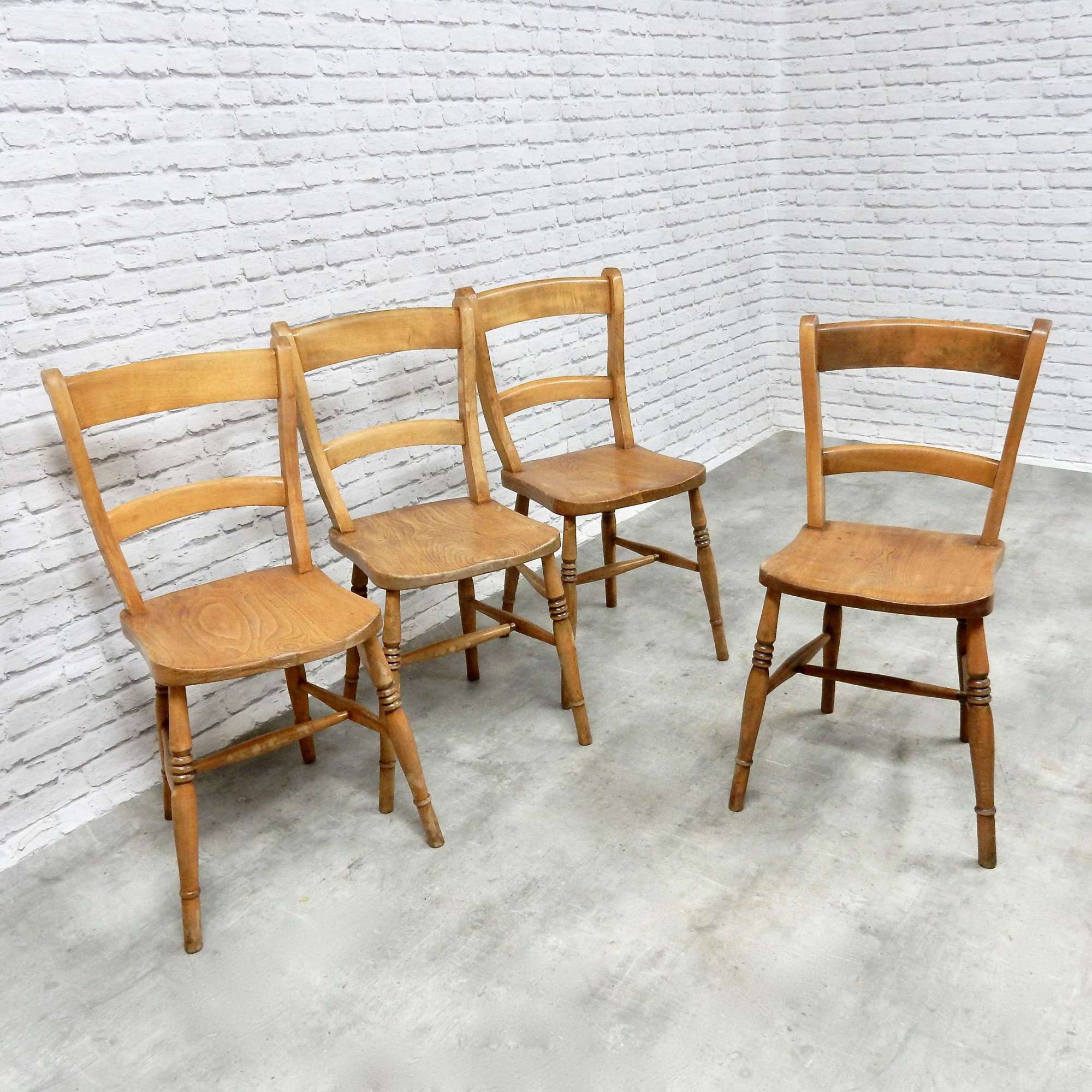 Set 4 Antique Kitchen Chairs