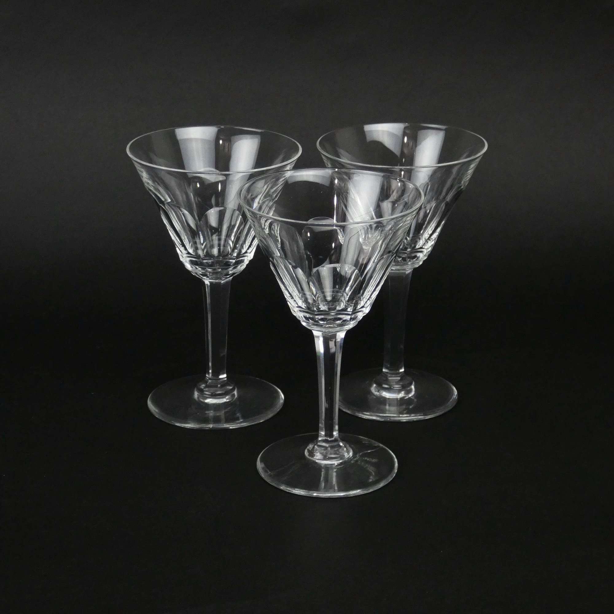 3 Val St. Lambert, crystal wine glasses