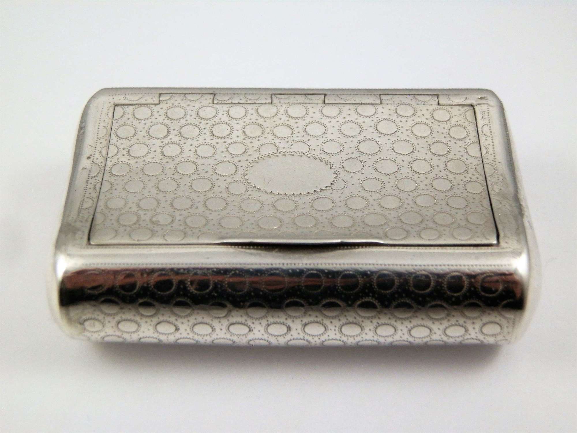 George III curved silver pocket snuff box, Birmingham 1810