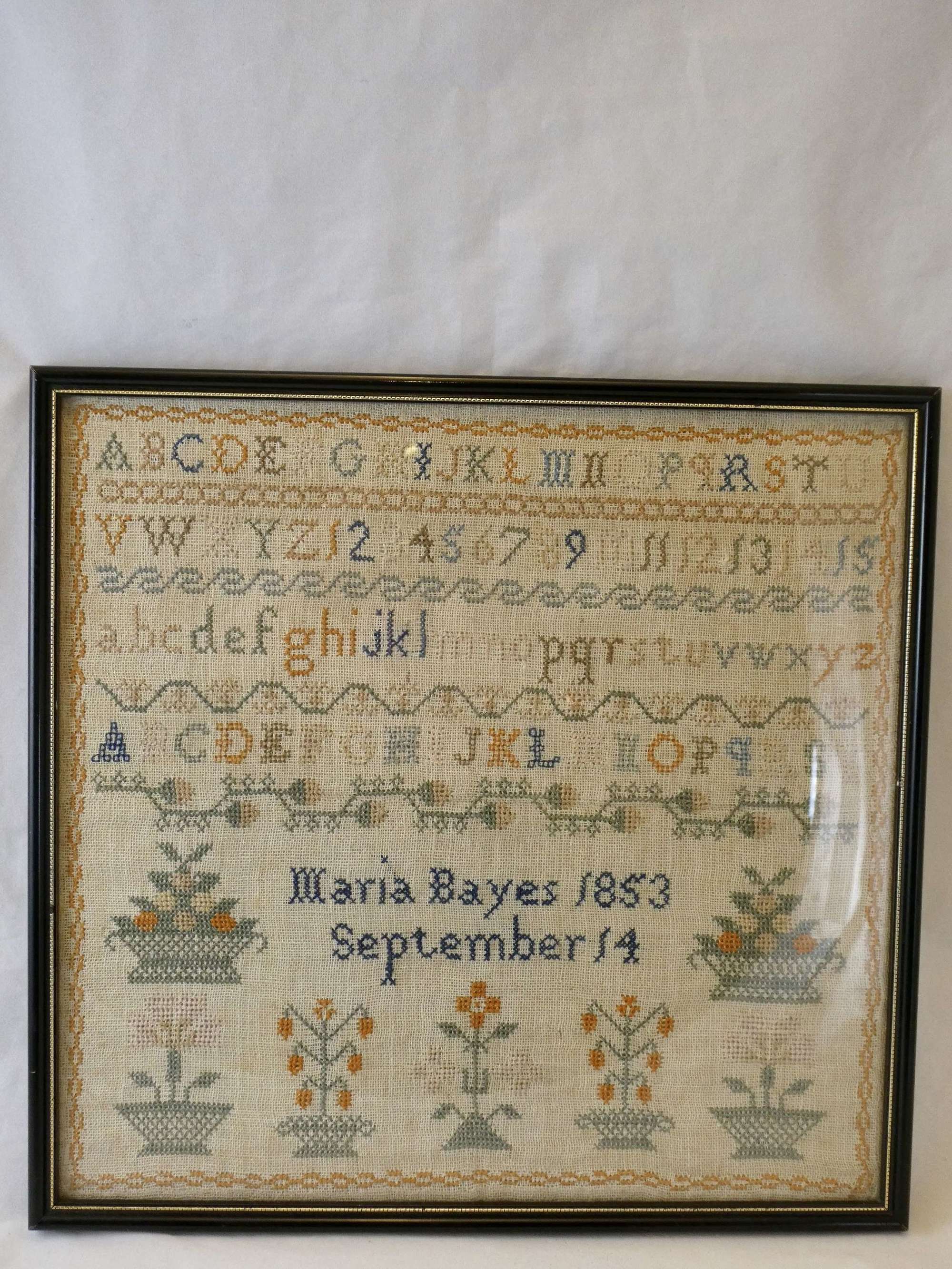 Sampler, Maria Bayes, 1853
