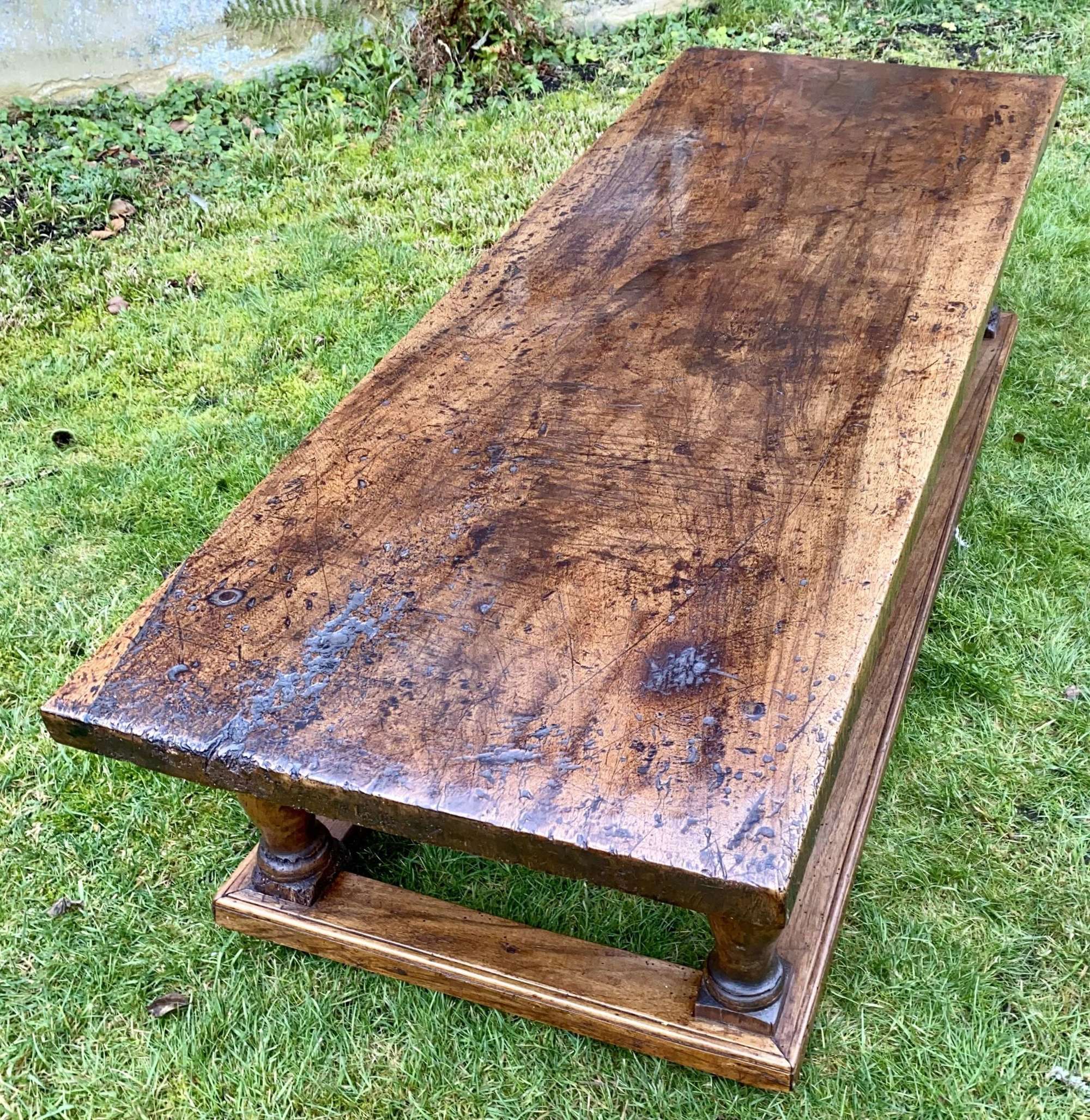 Large solid walnut coffee table