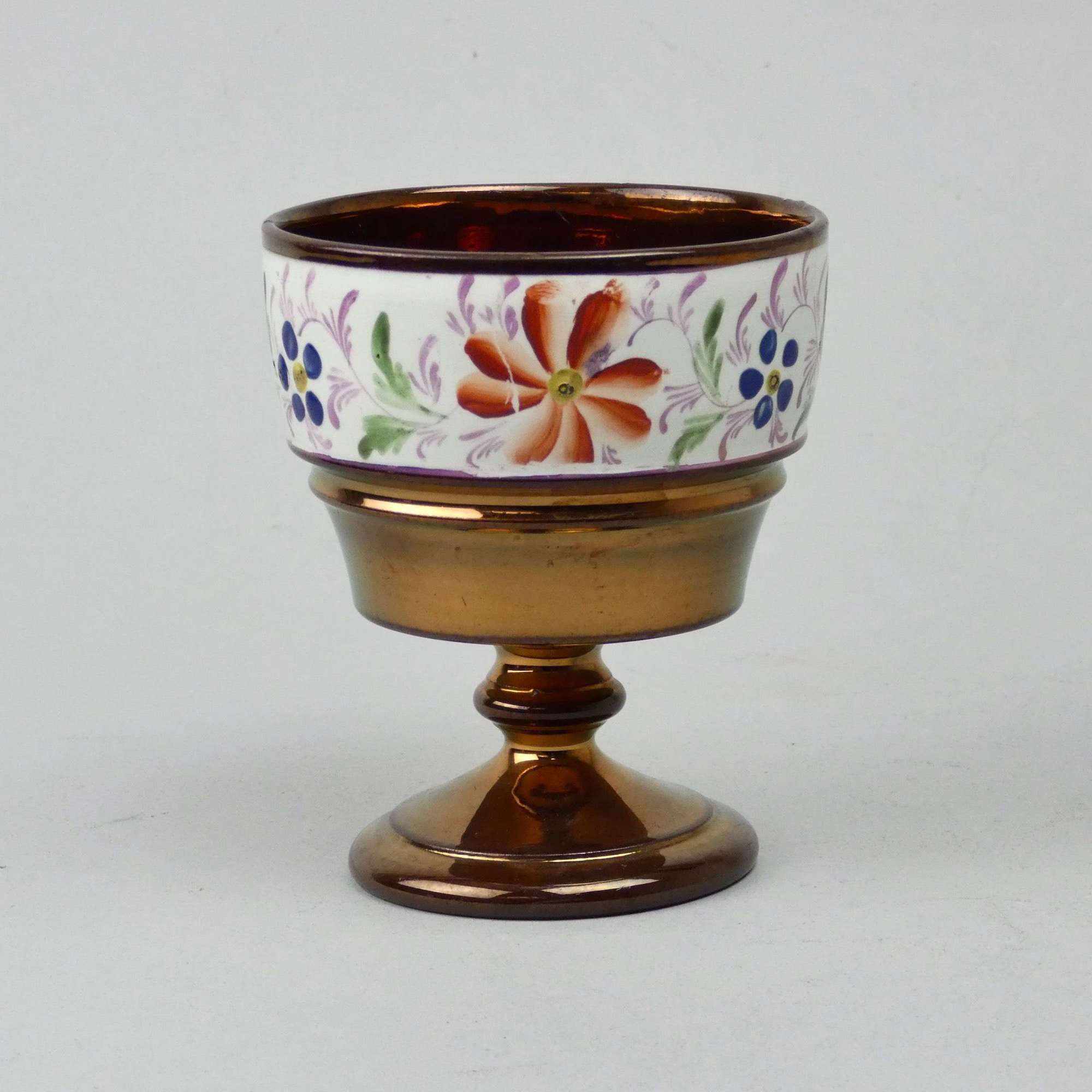 Enamelled copper lustre goblet