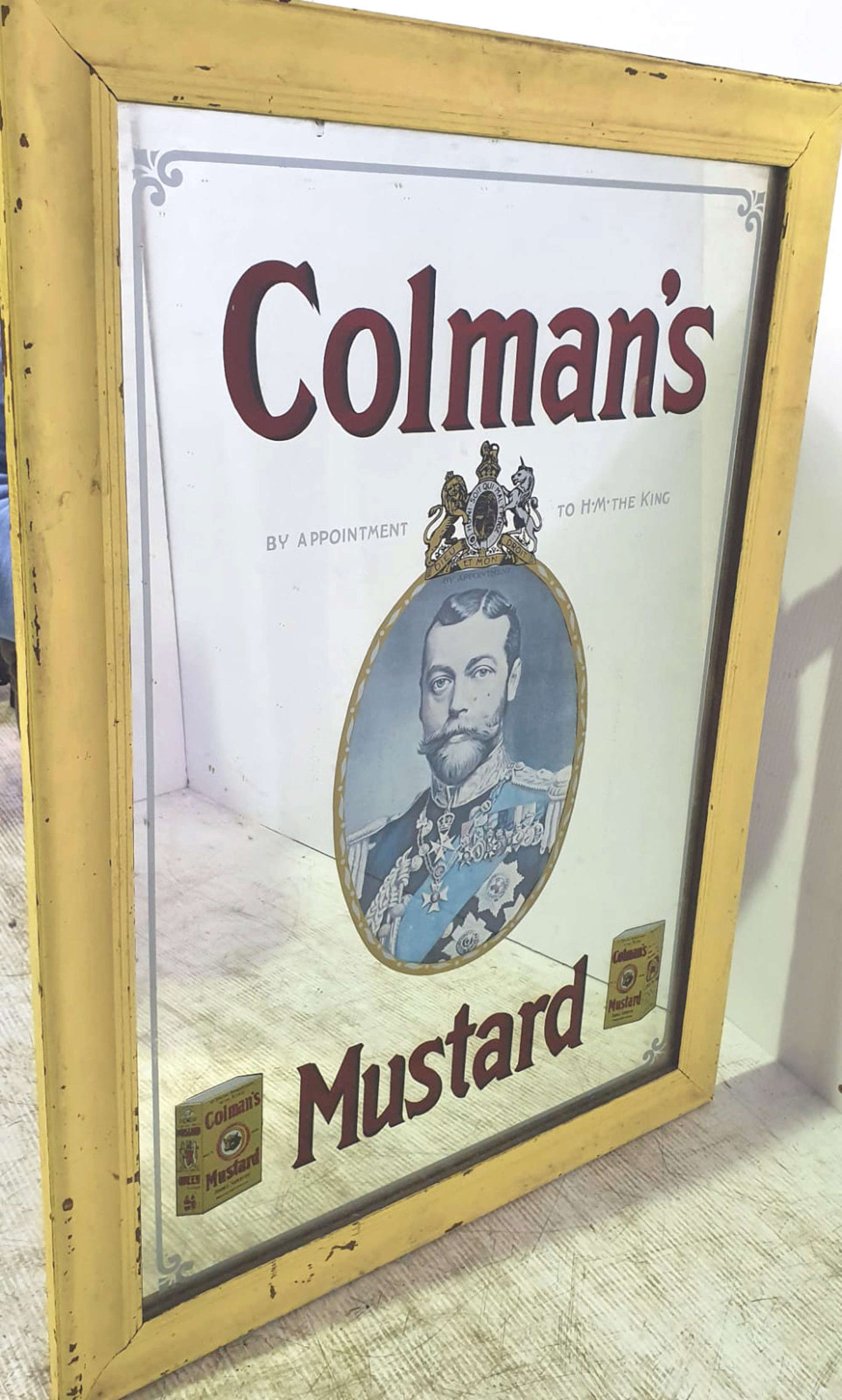 20th Century Colman’s Mustard Mirror Shop Advertisement