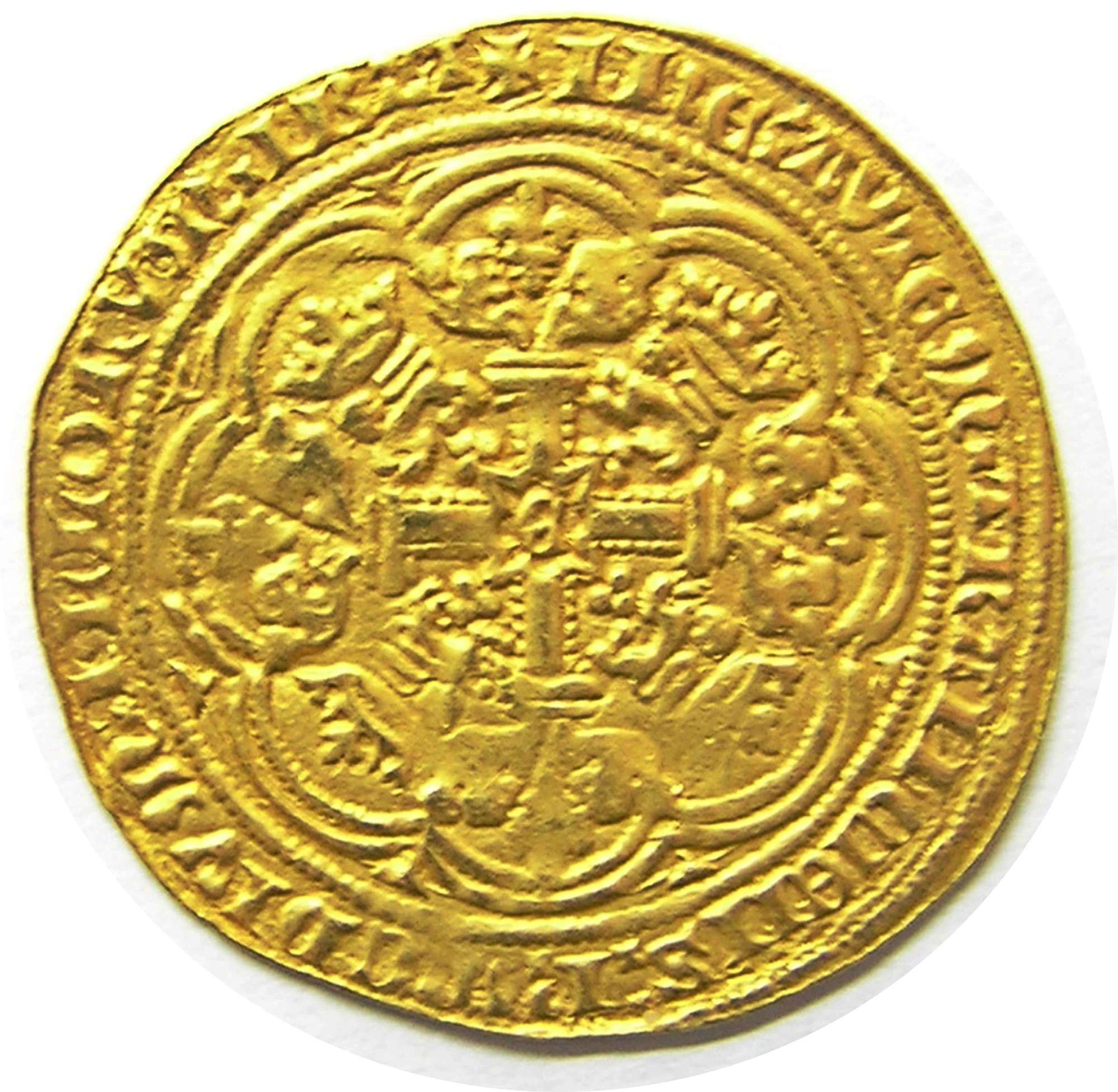 Medieval gold Noble of king Edward III London Series G