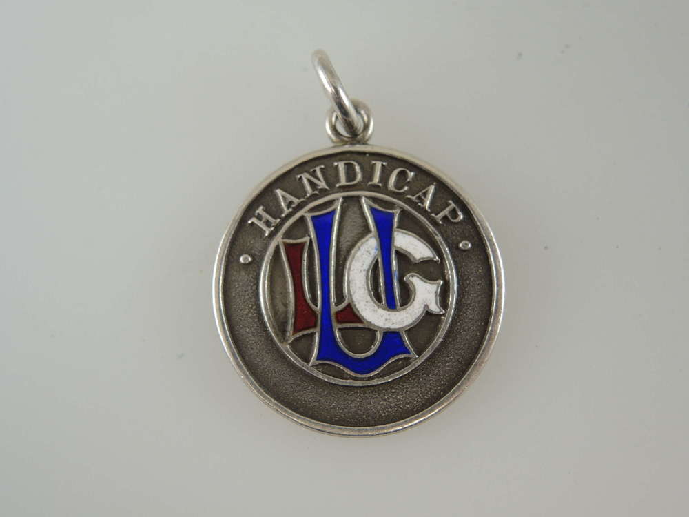 English Silver and enamel Fob by Mappin and Webb. Birmingham 1931