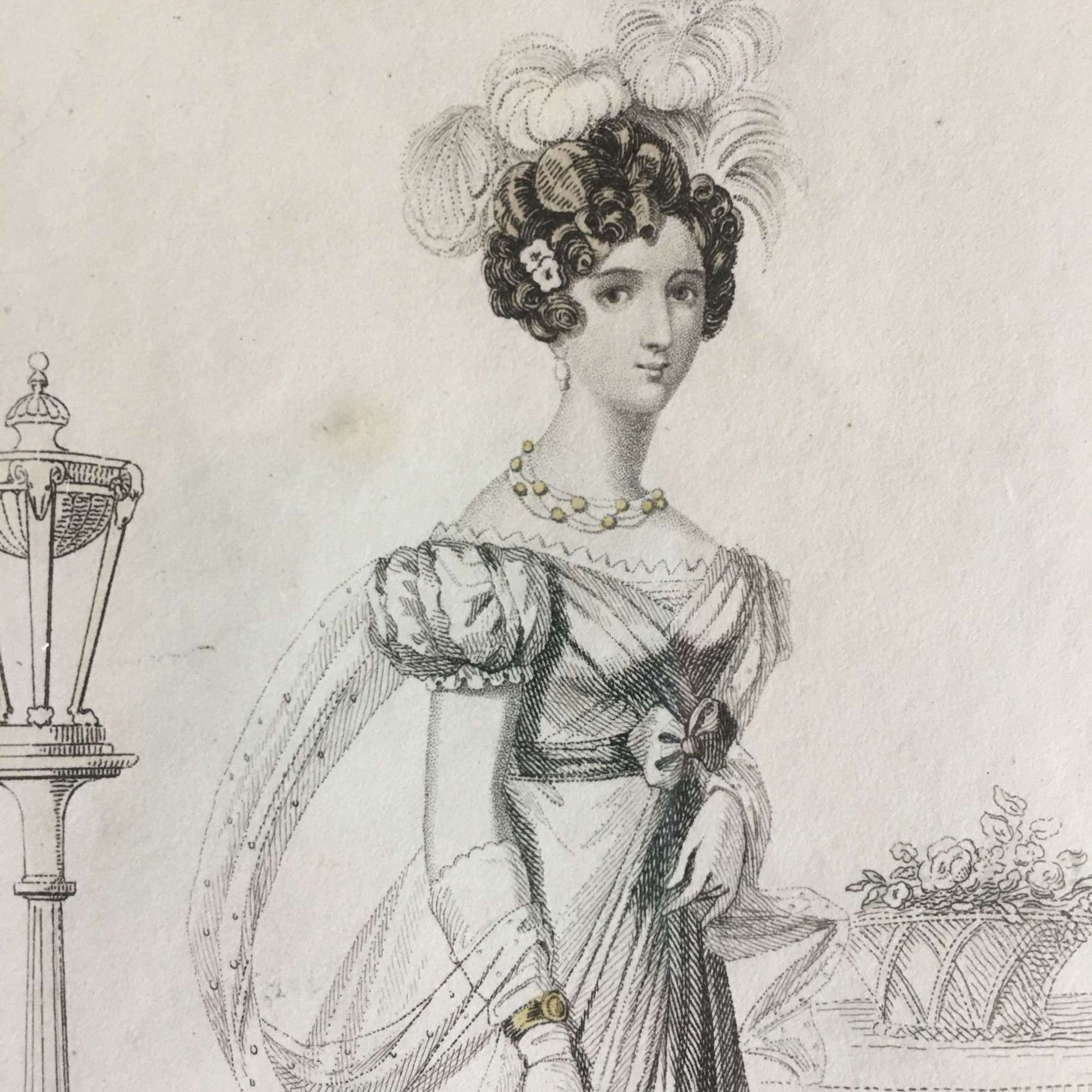 1825 Print of Lady in ‘Evening Full Dress’