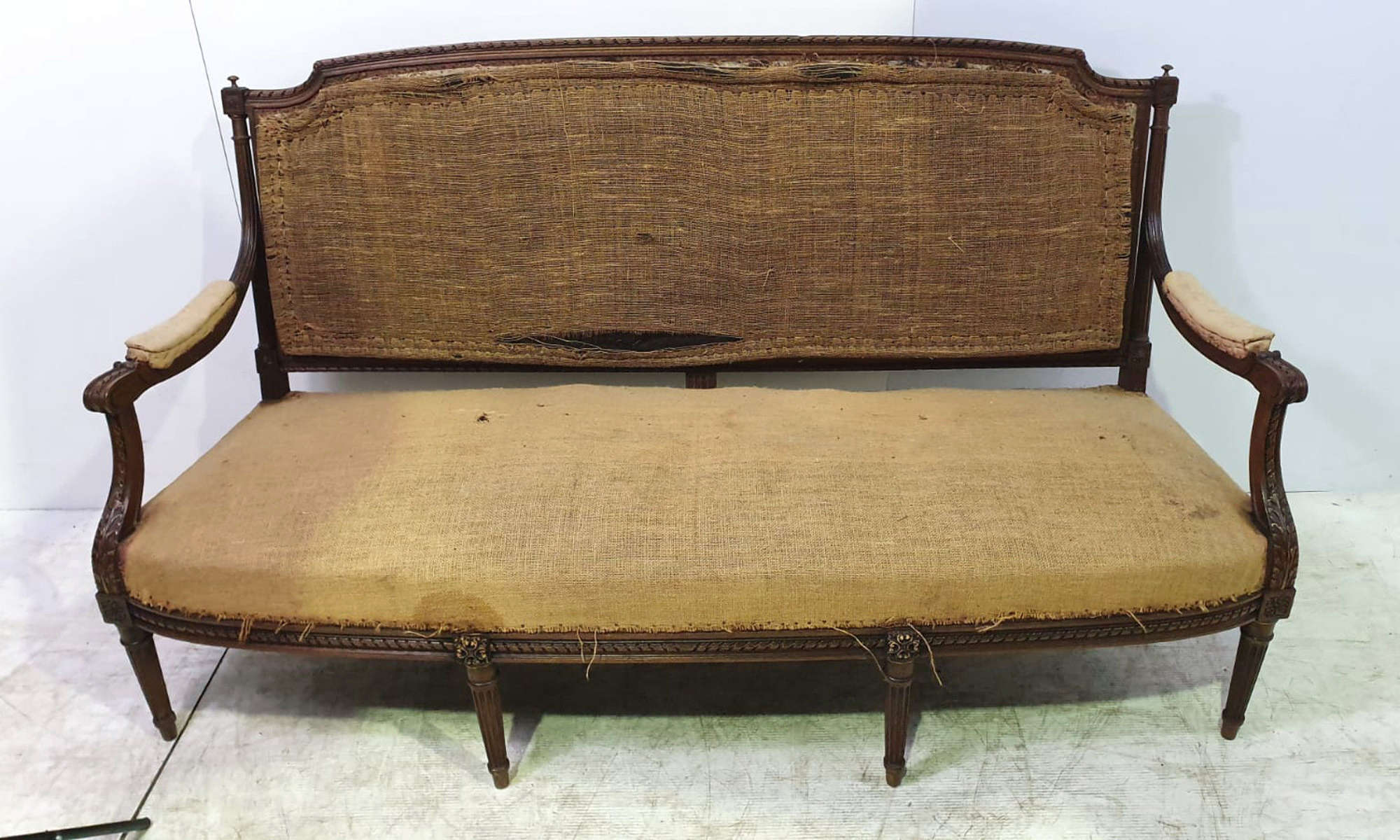 19th Century Walnut Three Seater Settee