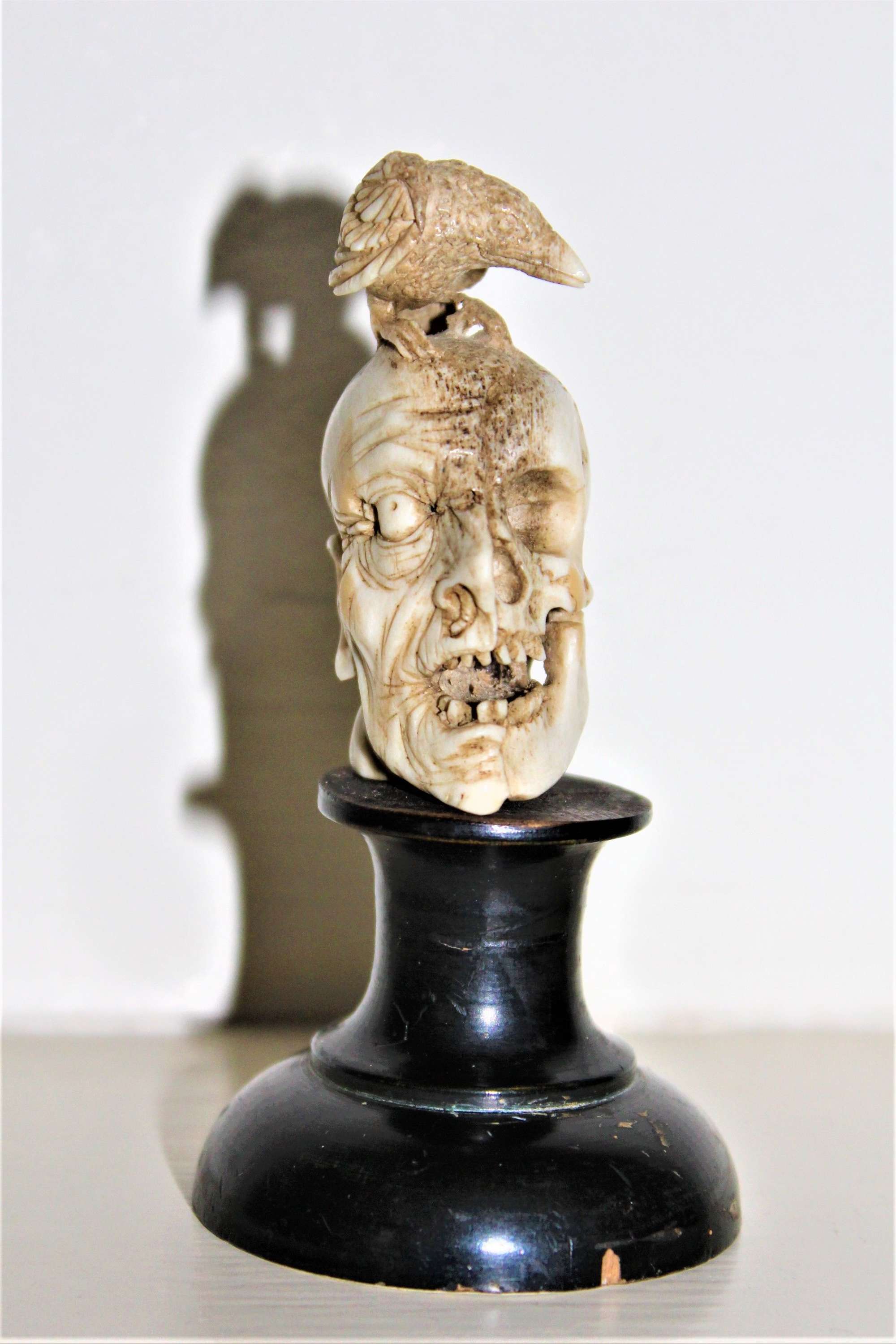 Exquisitely Carved 19th Century Dieppe Small Bone Memento Mori