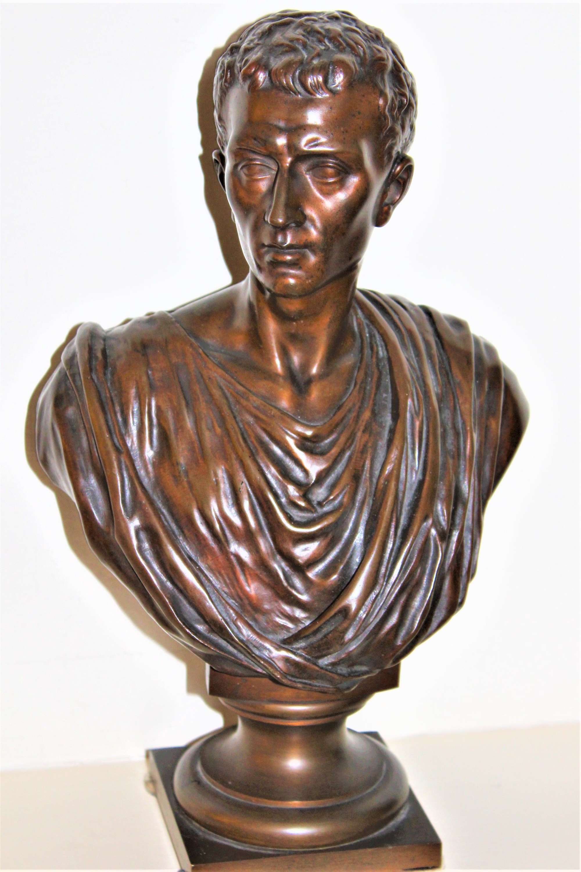 Bronze Bust Of A Roman Emperor By French Sculptor Mathurin Moreau