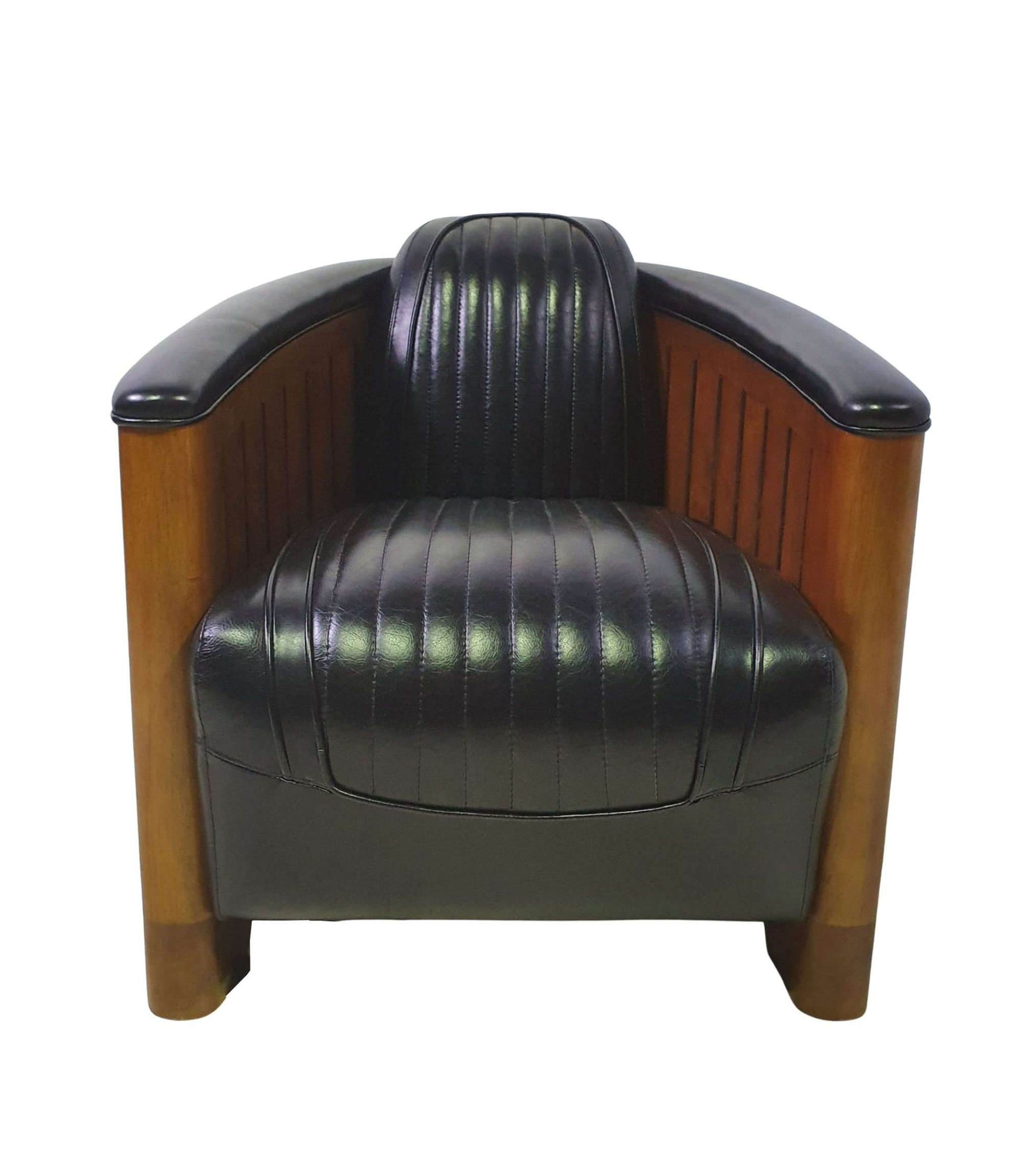 Art Deco Style Leather Club Vintage Armchair