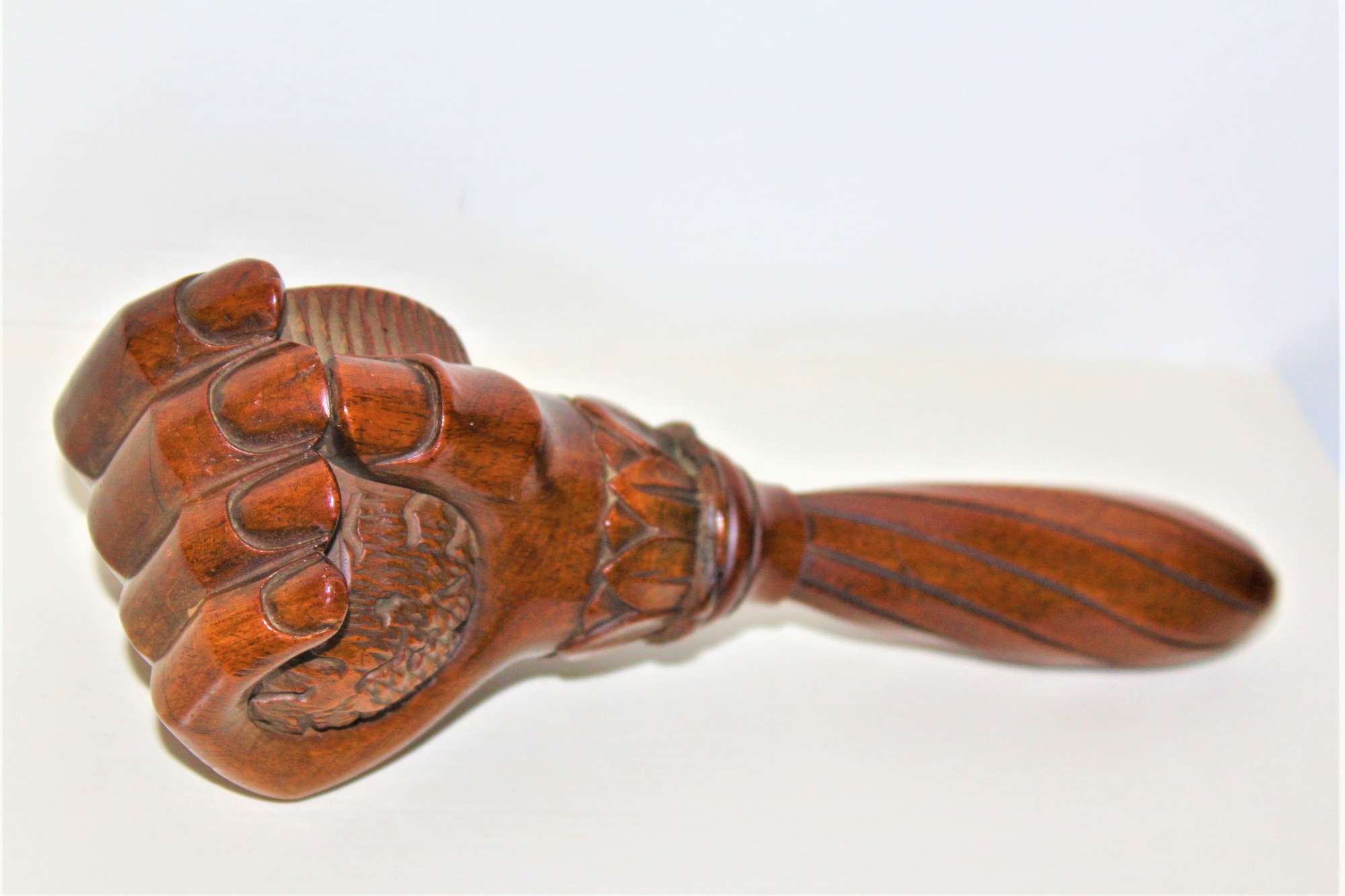 A Chunky Black Forest Wood Nutcracker Formed As A Clenched Fist
