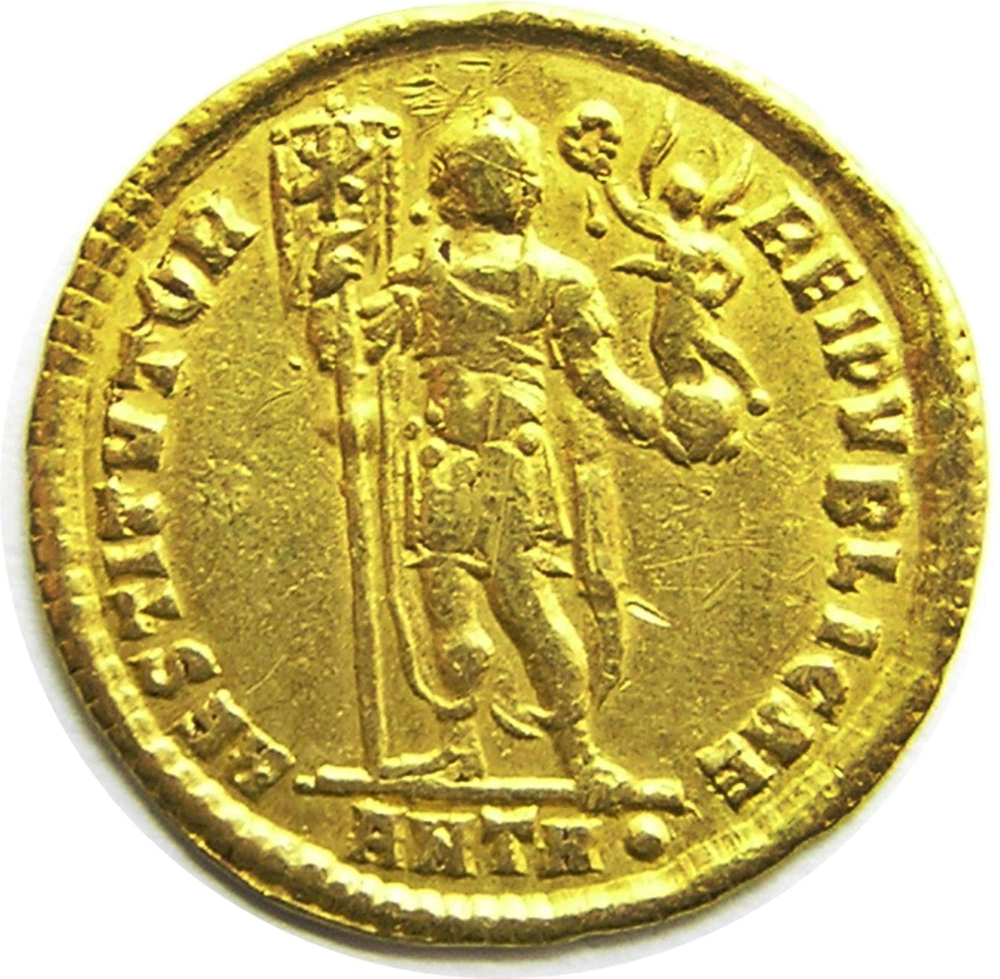 Roman Gold Solidus of Emperor Valentinian minted in Antioch