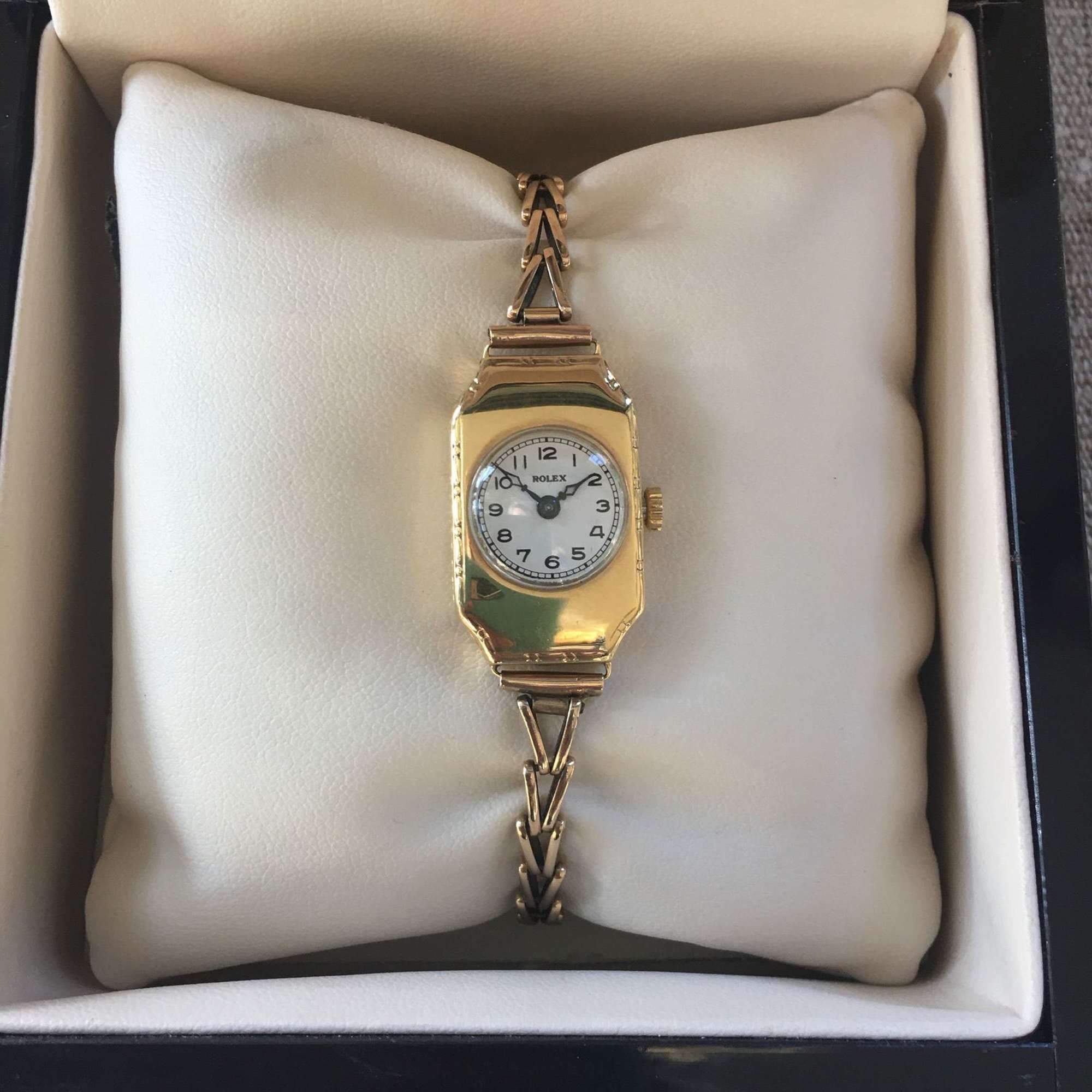 18ct gold vintage ladies Rolex watch on a gold bracelet
