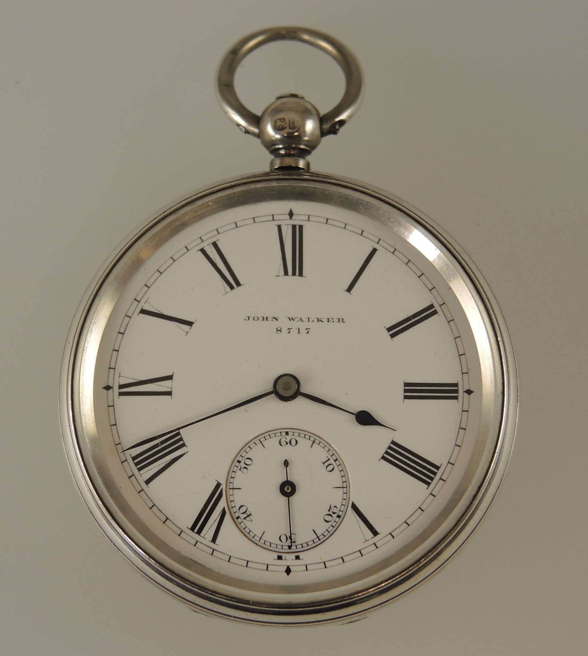 Antique English silver fusee pocket watch by Walker. London 1868