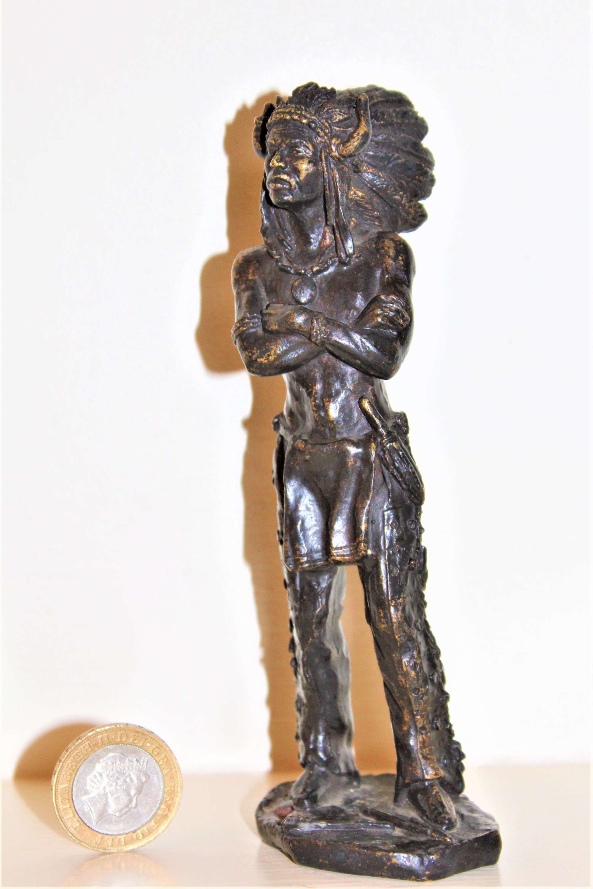 A Well Cast Bronze Figure Of A Red Indian Possibly French