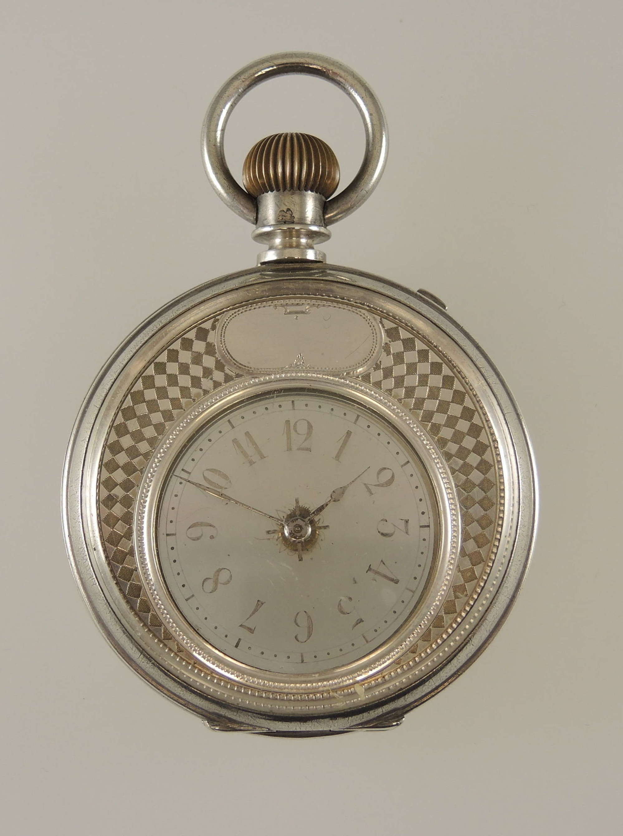 Rare Silver MYSTERY Pocket Watch by Armond Schwob. Circa 1890
