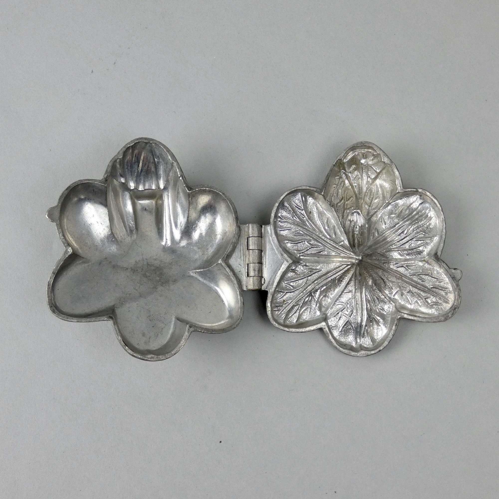 Pewter, flower, ice cream mould