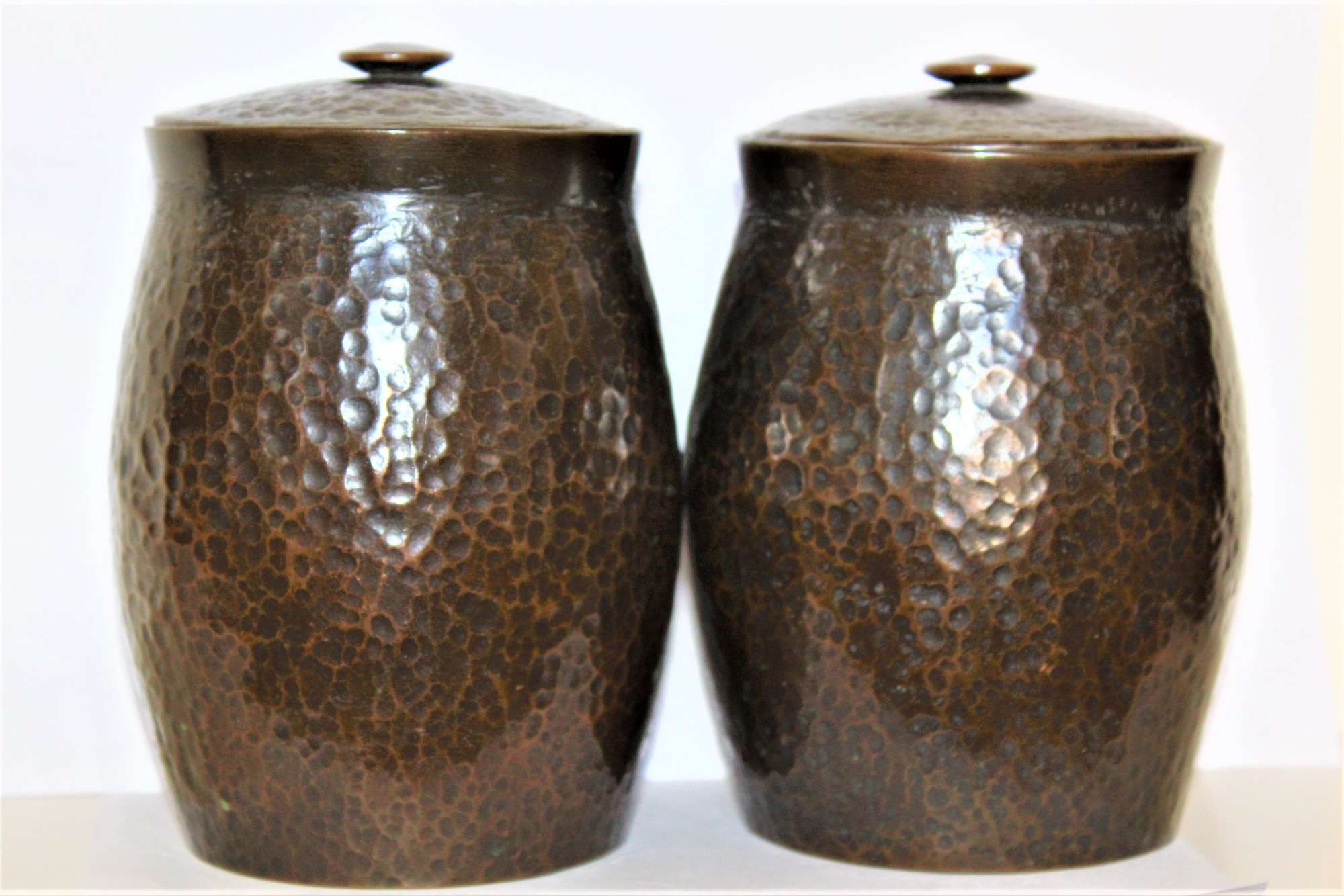 Pair Of Fine Japanese Bronze Tea Canisters Of Baluster Form
