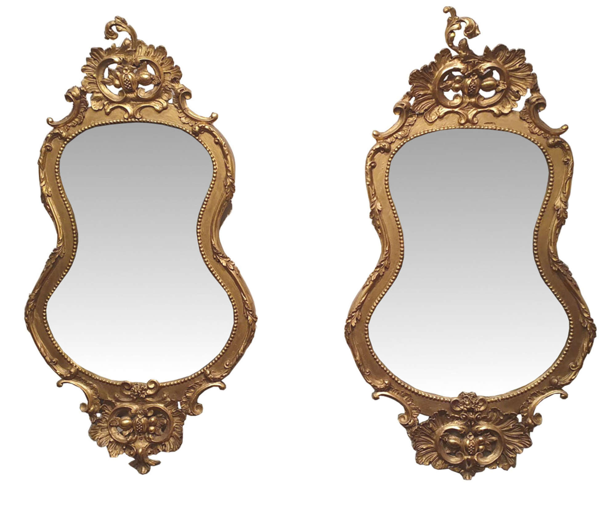 Quality Rare Pair Of 19th Century Gilt Antique Mirrors