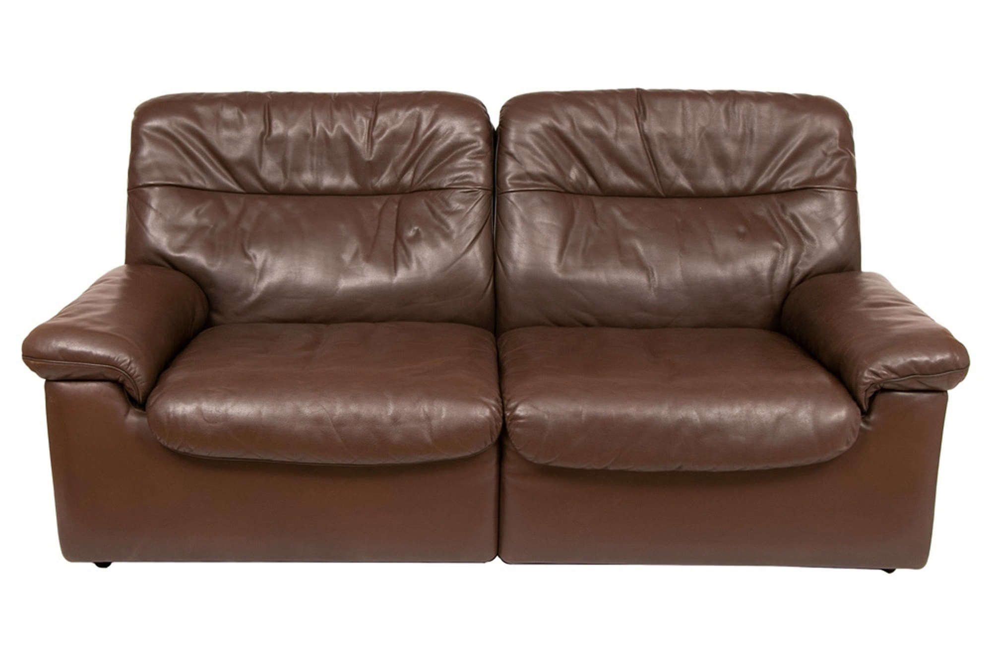 Midcentury De Sede Chocolate Brown Leather Sofa DS-63