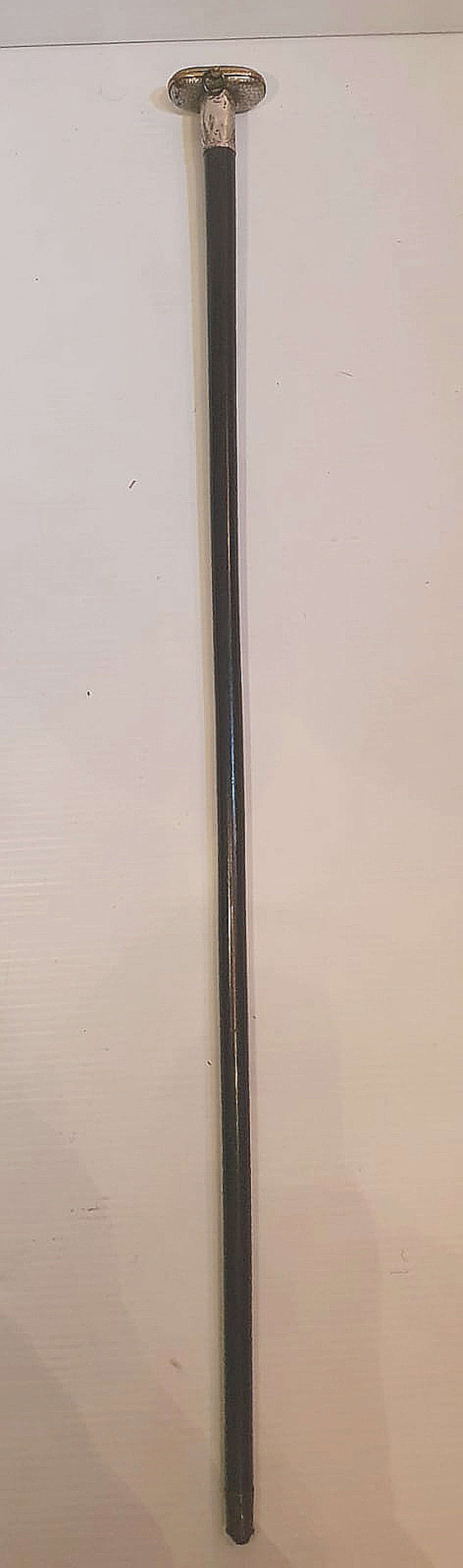 19th Century Silver Topped Holder Walking Cane