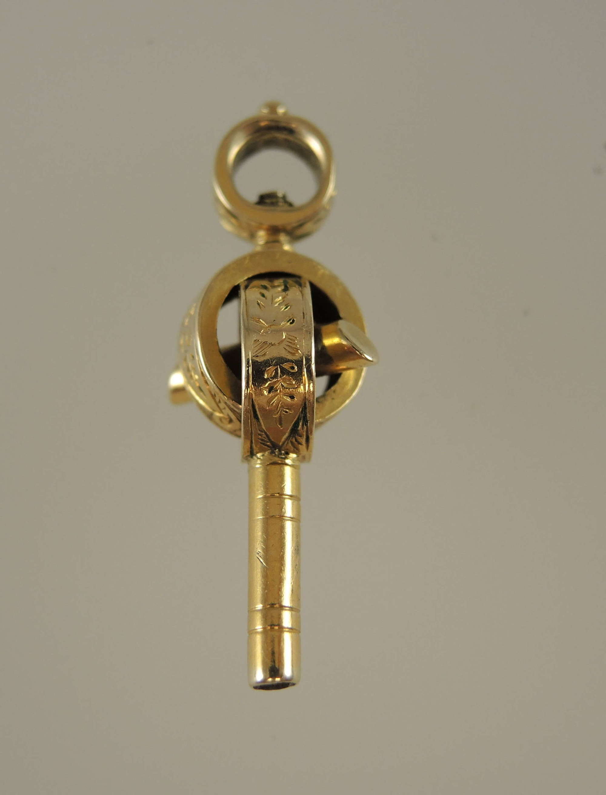 Unusual Gold cased pocket watch key c1850