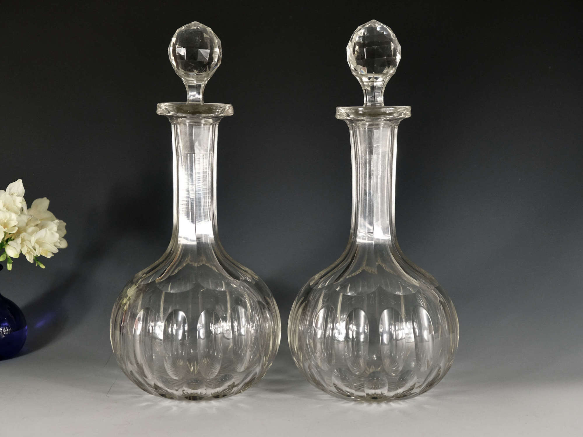 Antique pair of decanters magnums English c1880