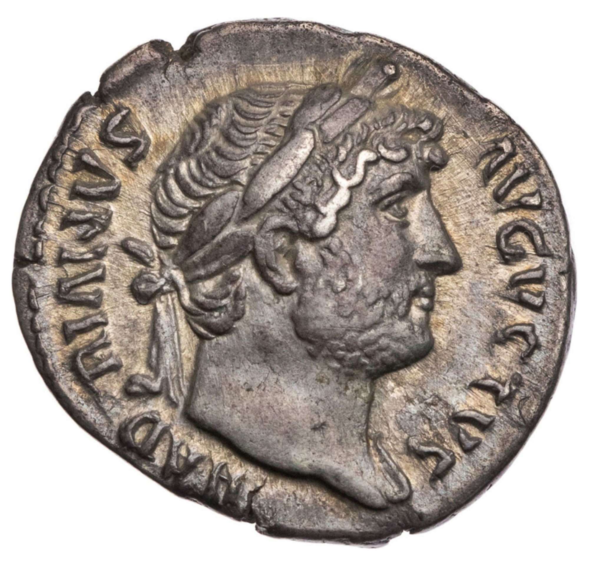 Ancient Roman Silver Denarius of Emperor Hadrian / Victory