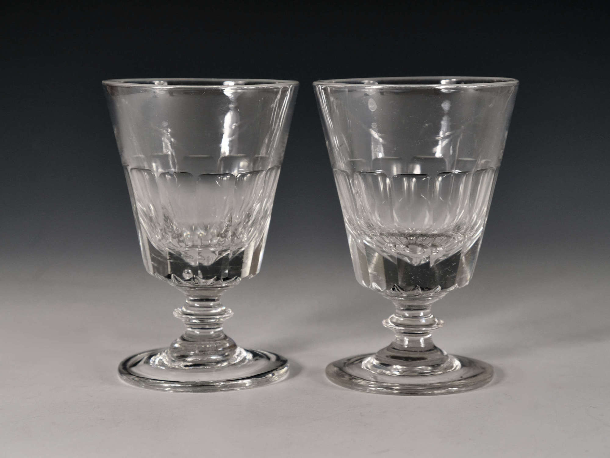 Antique glass rummer pair English c1835