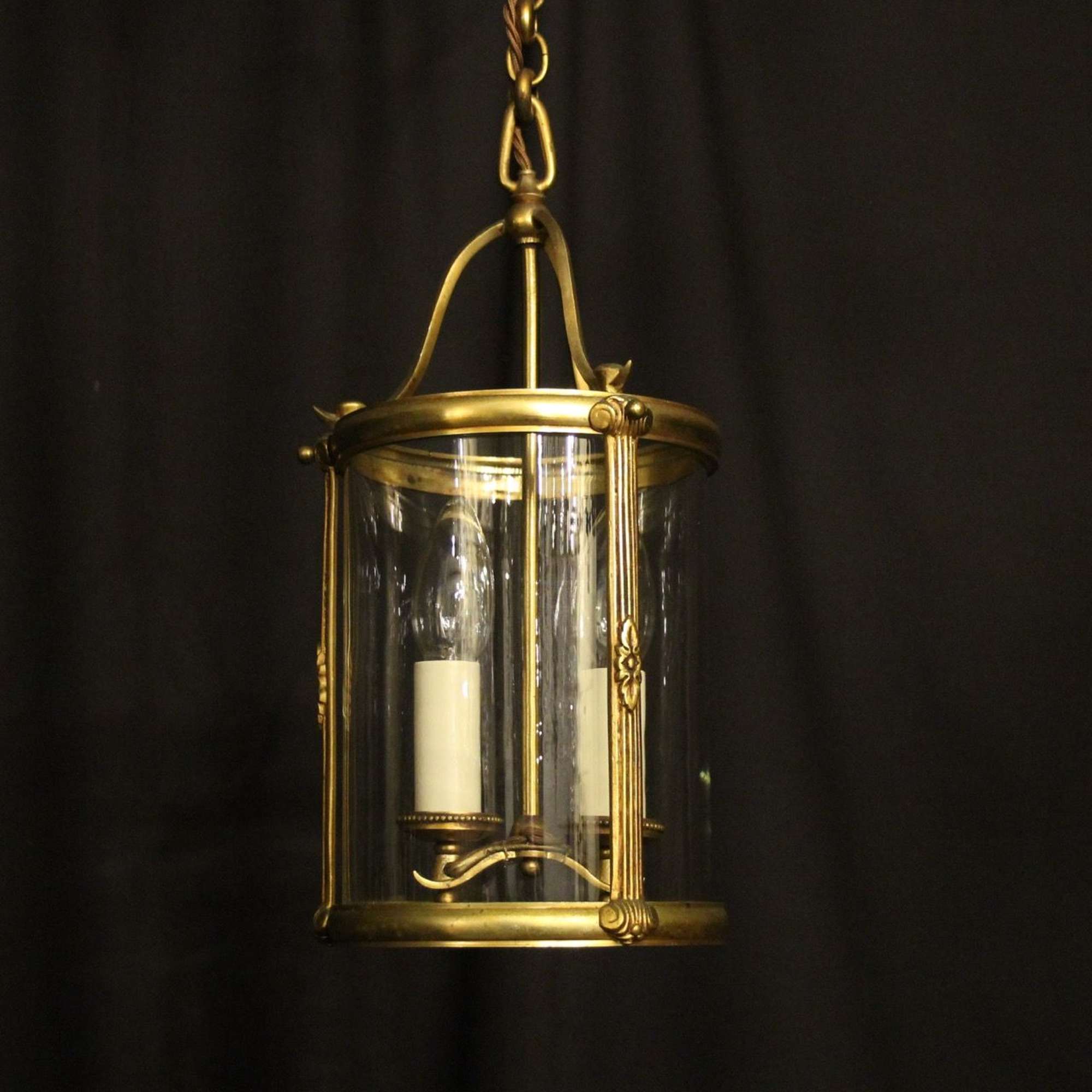 French Gilded Twin Light Antique Lantern