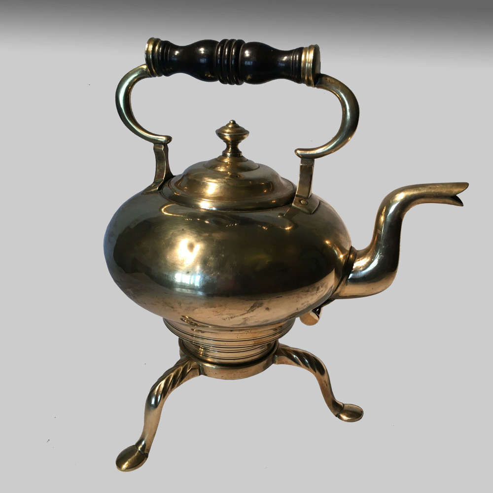 Rare Scottish brass toddy kettle on stand