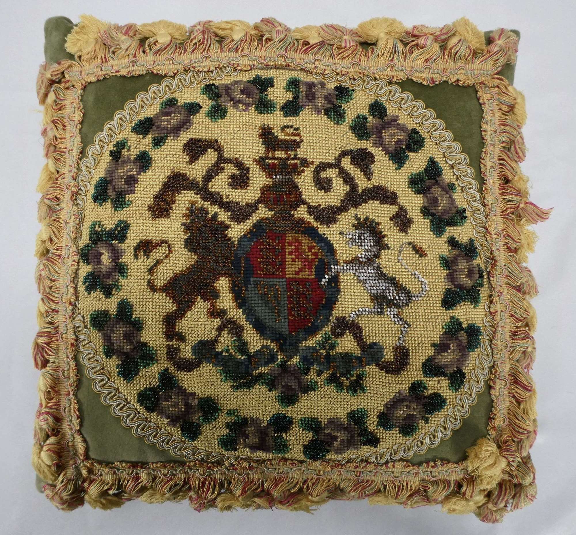 Victorian Beadwork Cushion
