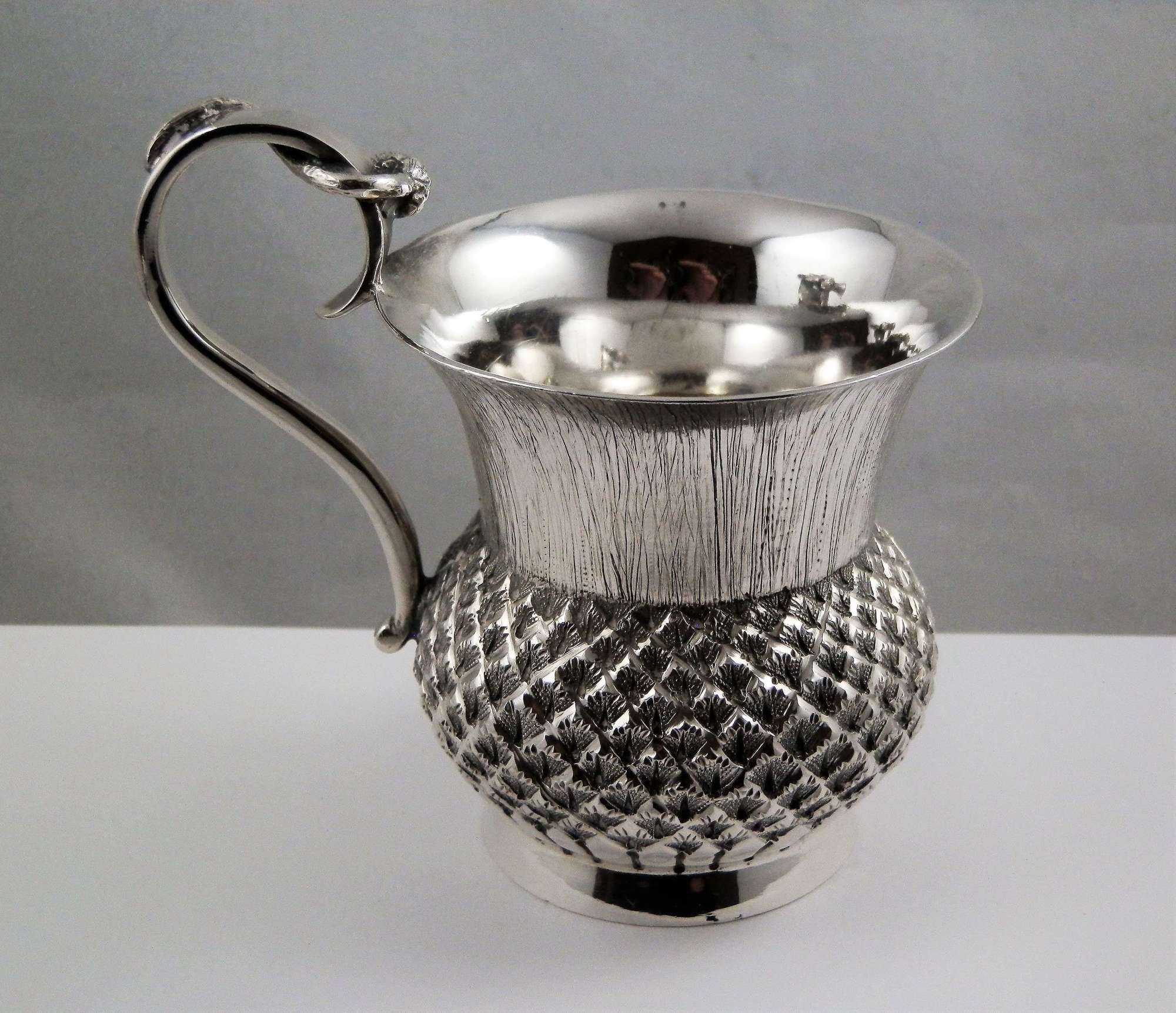 Edwardian Scottish silver thistle cup, Edinburgh 1904
