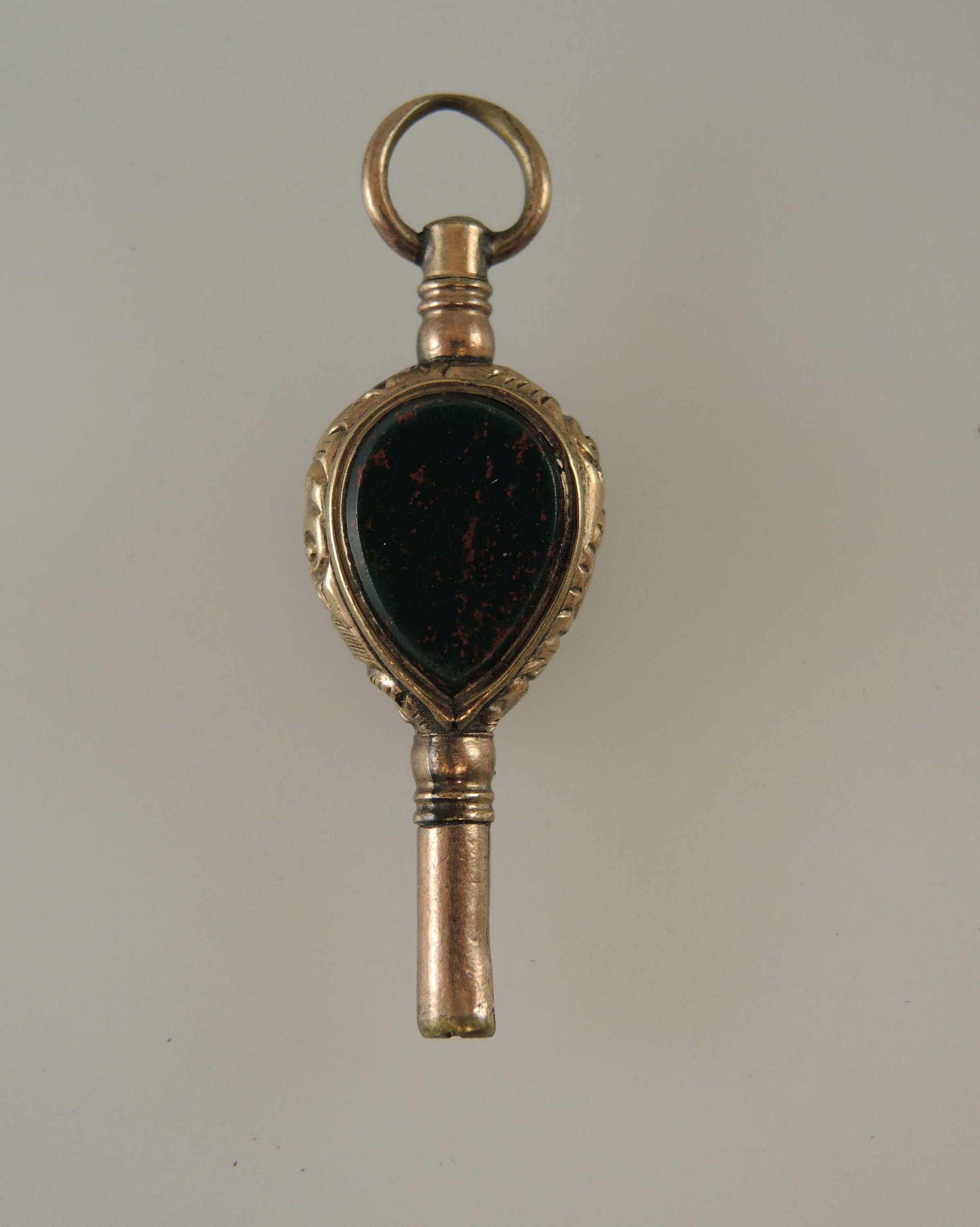 Victorian Gold cased Stone set pocket watch key c1850