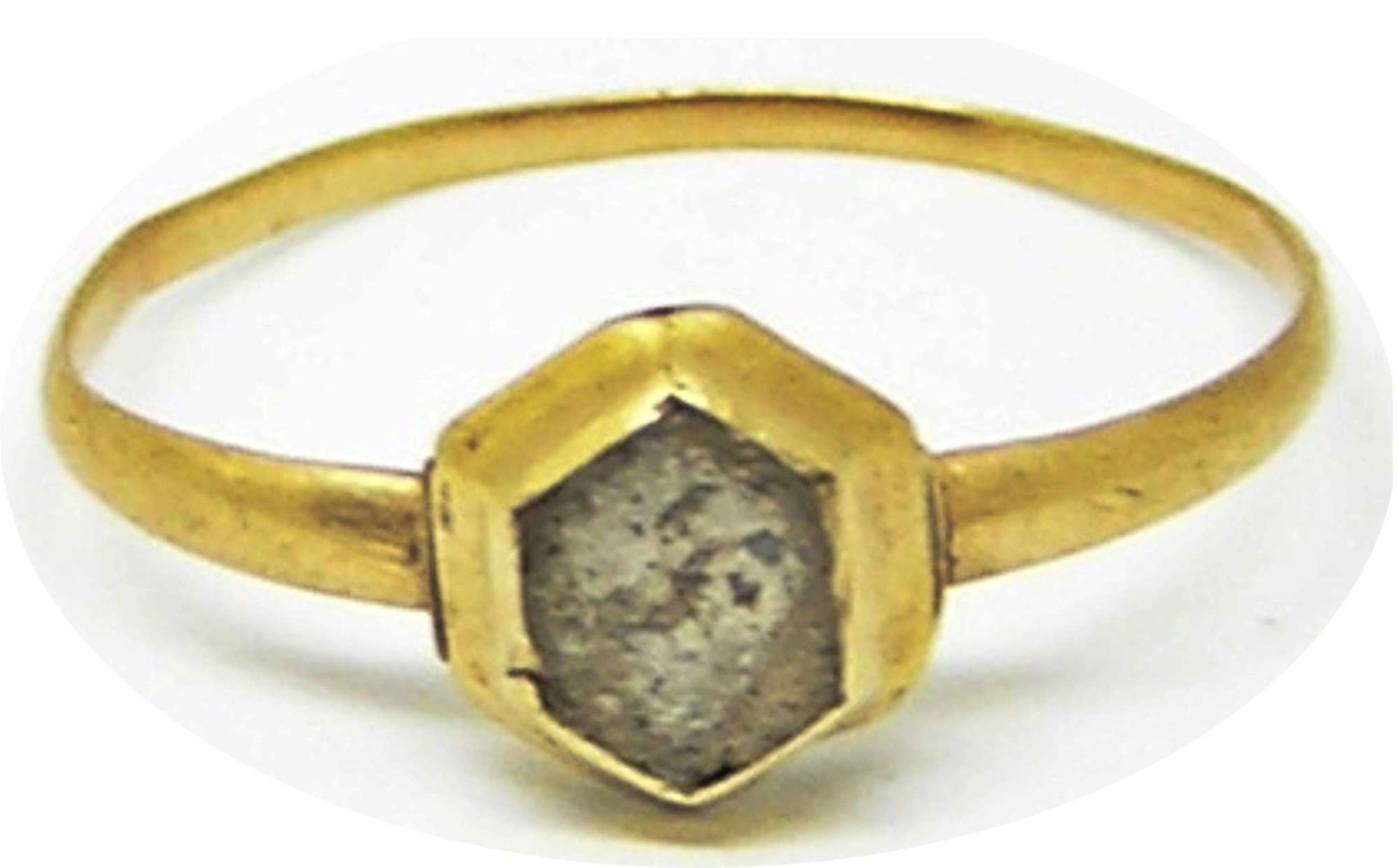 Medieval gold and finger ring in excavated condition