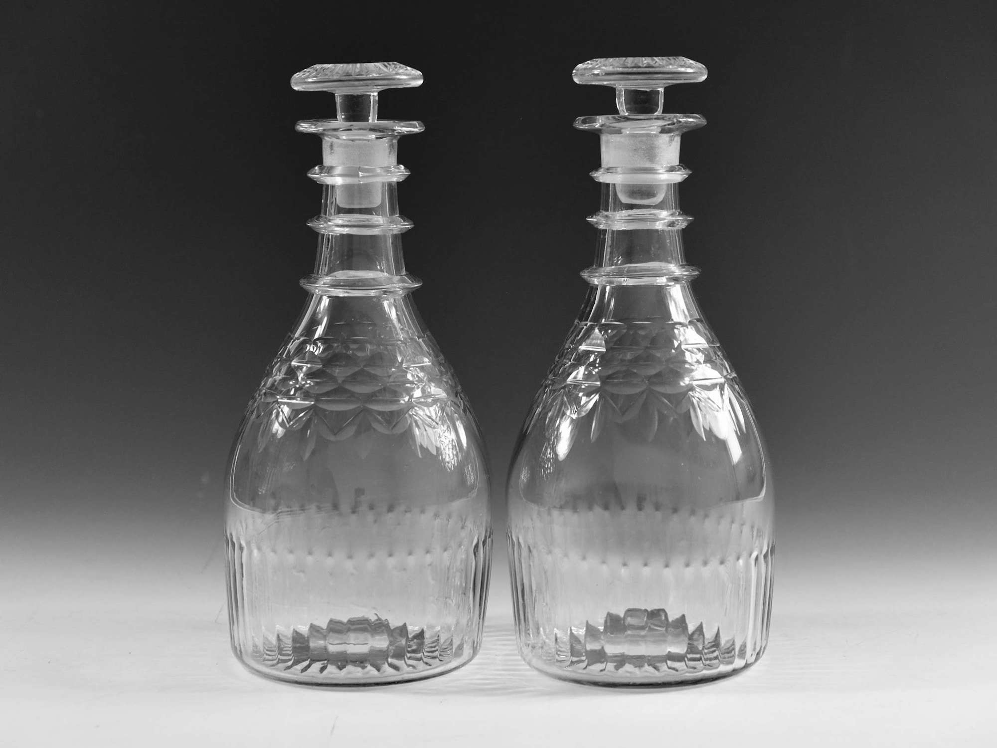 Antique decanters pair Irish c1820