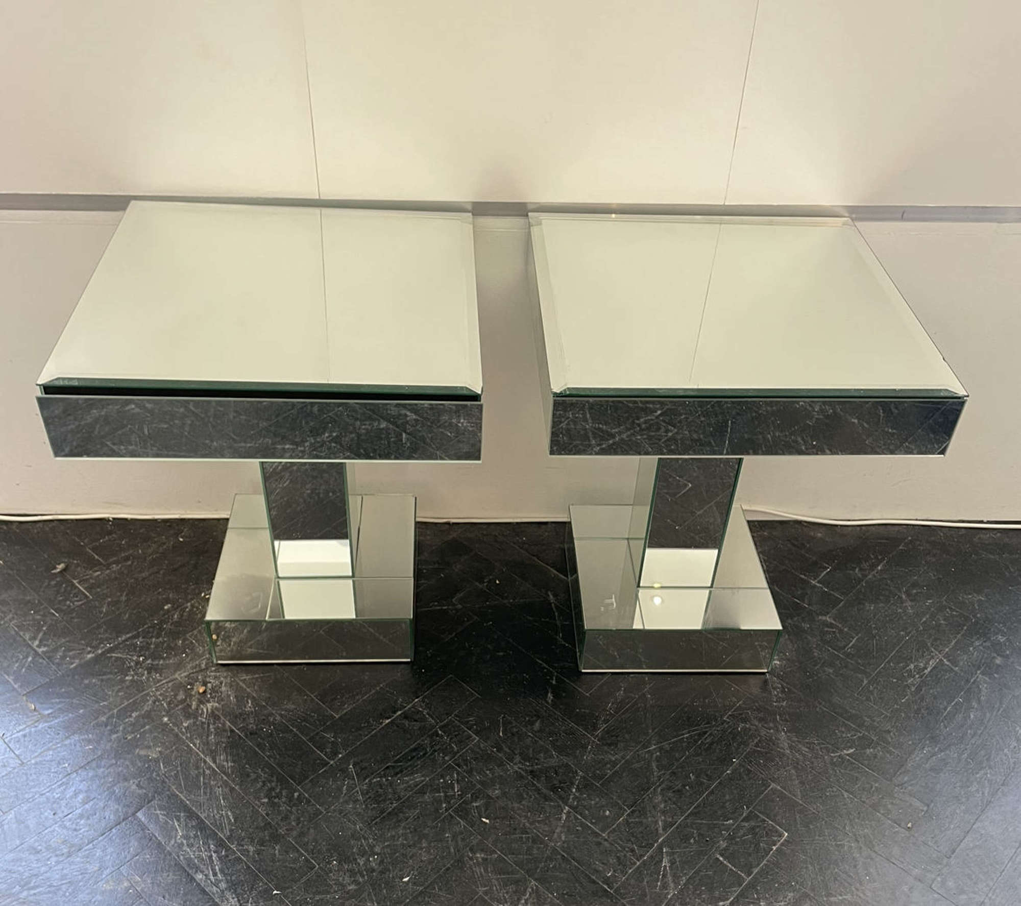 Pair of Mirrored Side Tables