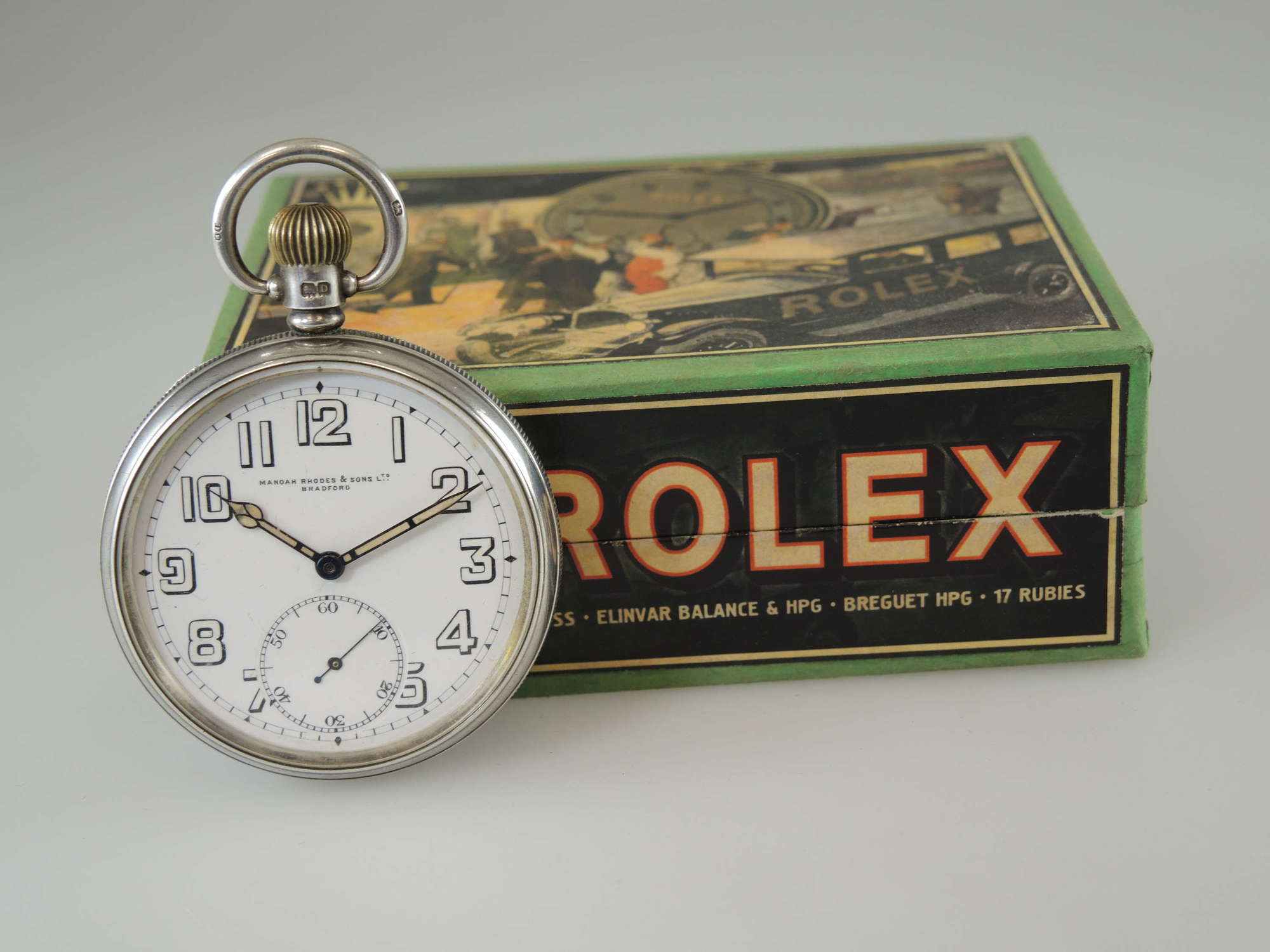 English silver vintage Rolex pocket watch c1928