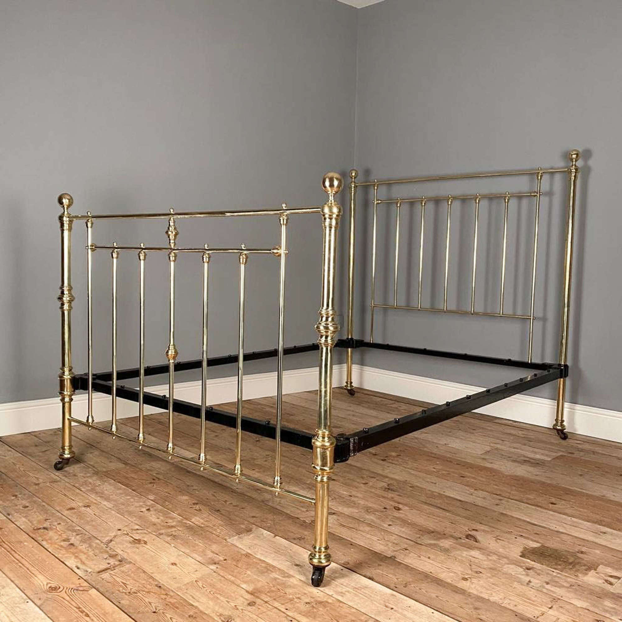 19th C Hoskins & Sewell Brass Double Bed