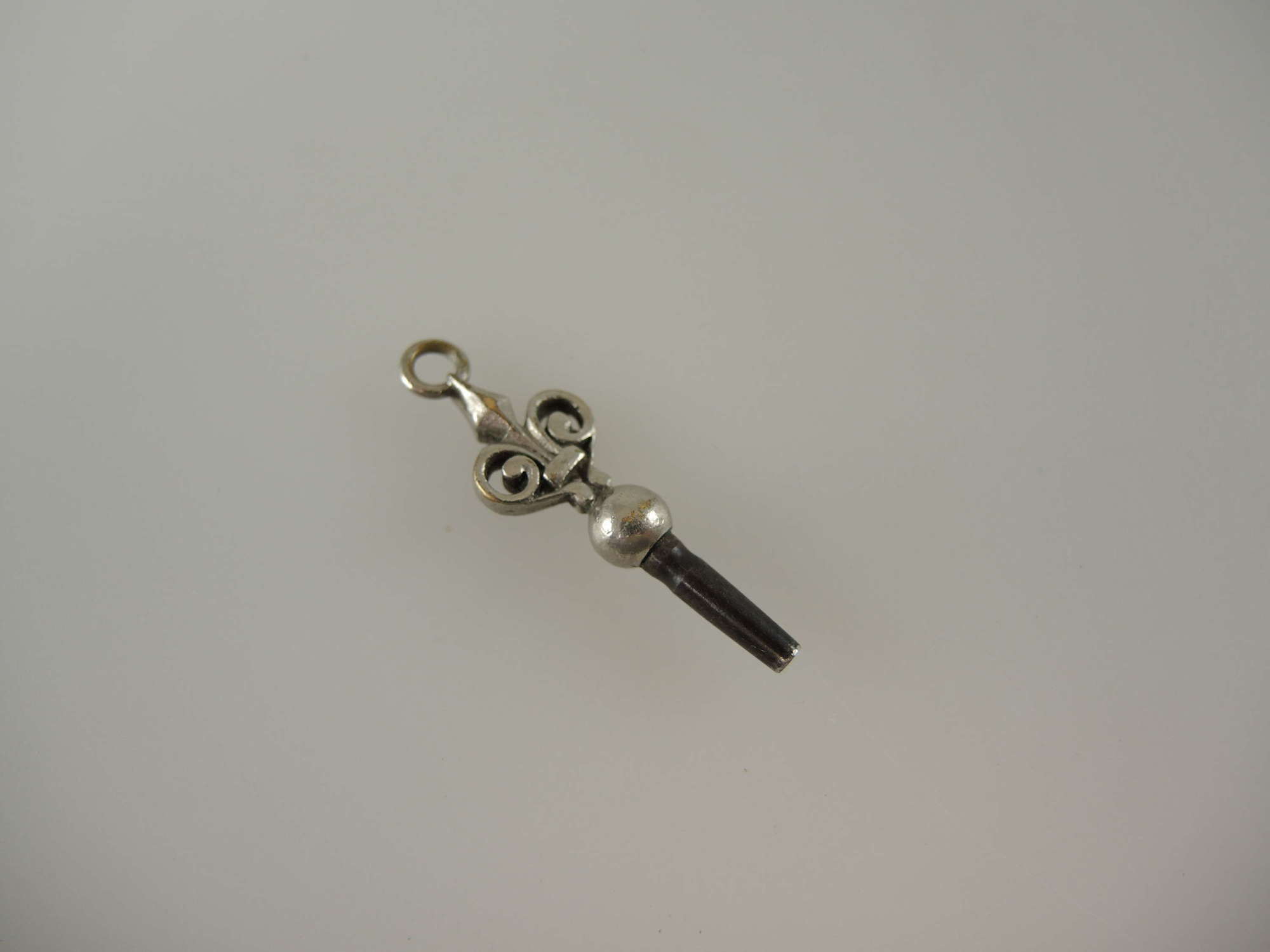 Fancy silver pocket watch key c1800