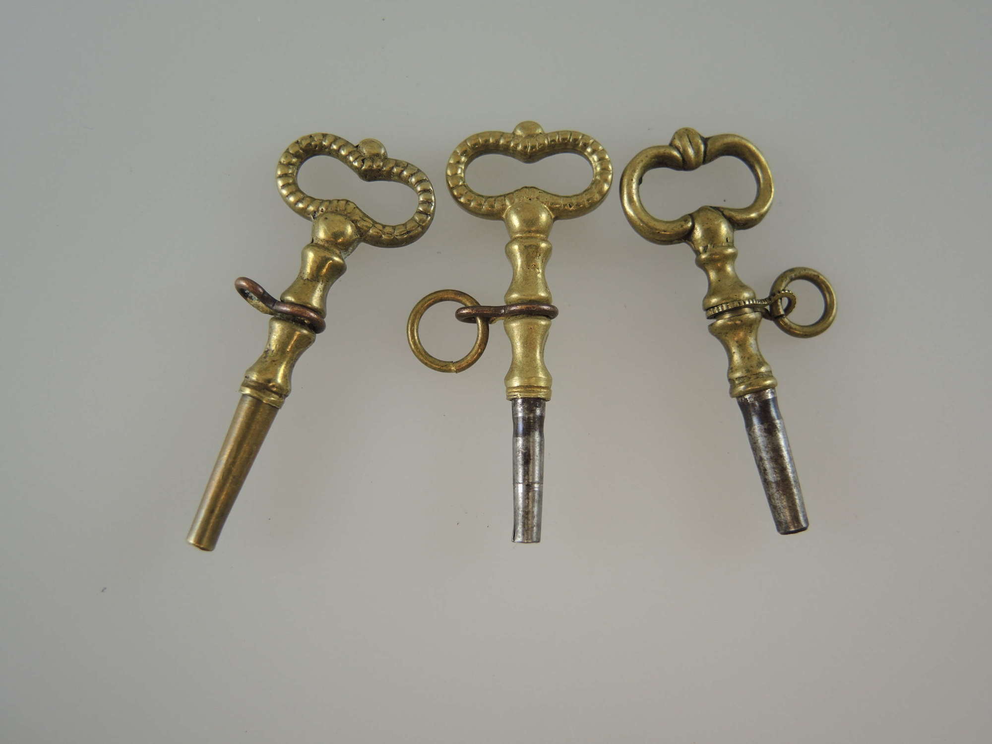 Group of 3 pocket watch keys c1880