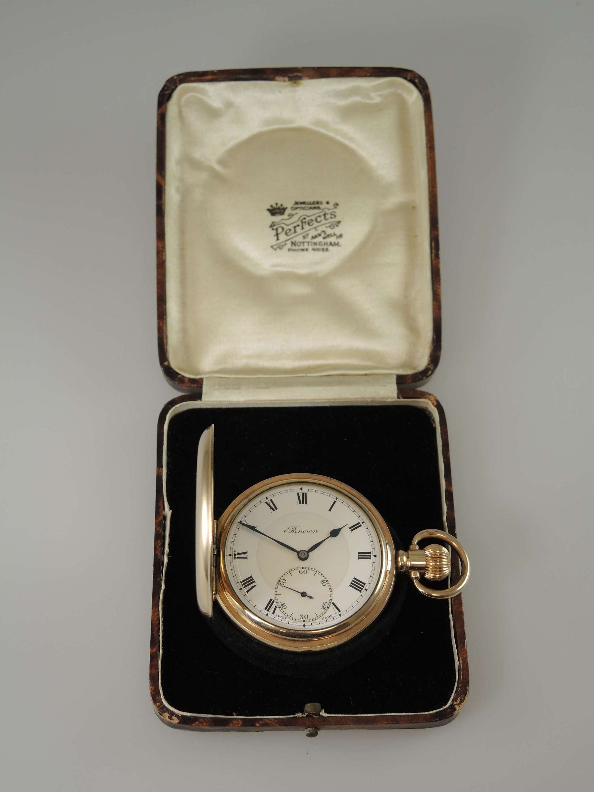 Gold plated 23 Jewel full hunter pocket watch by Renown c1920