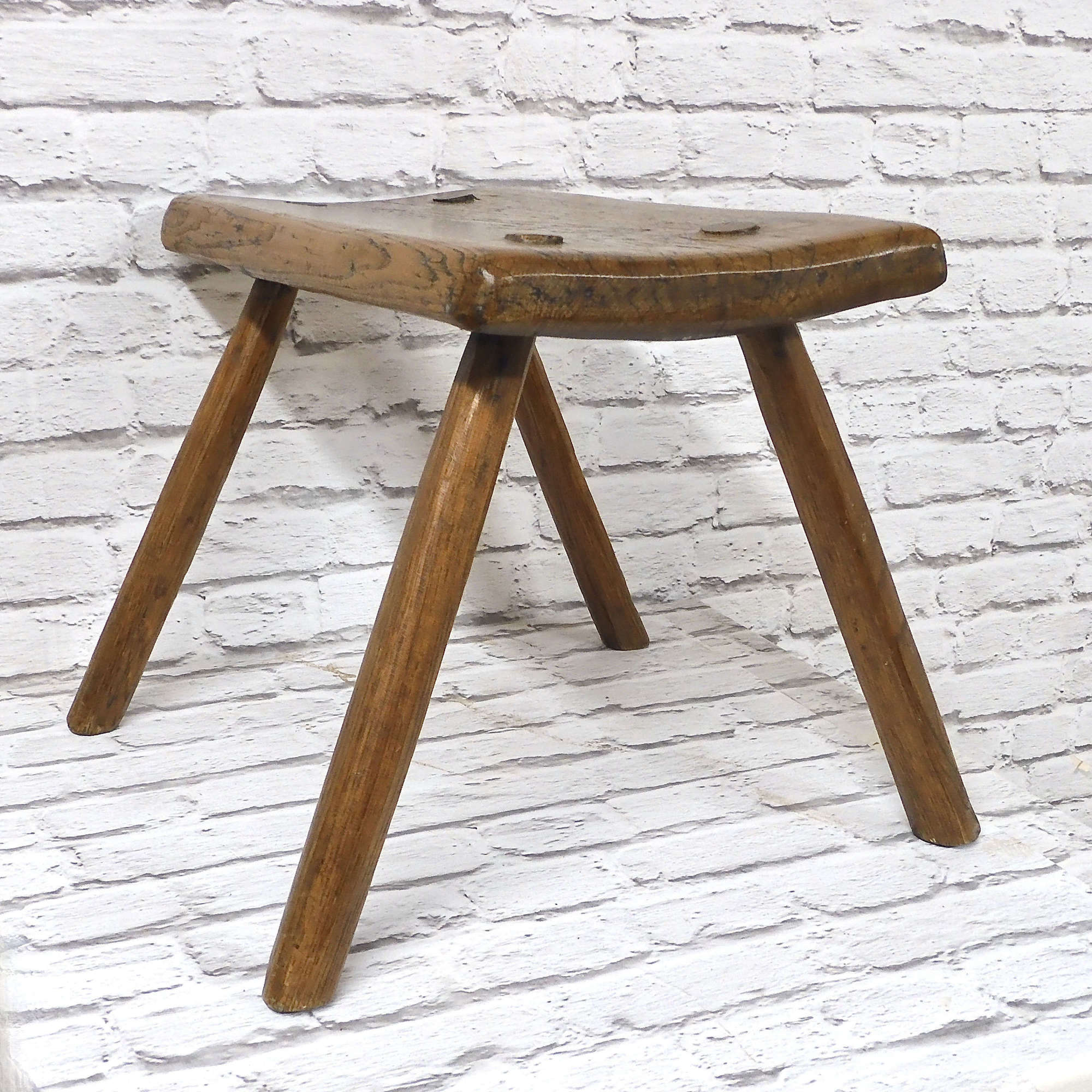 Elm Top C19th Country Stool
