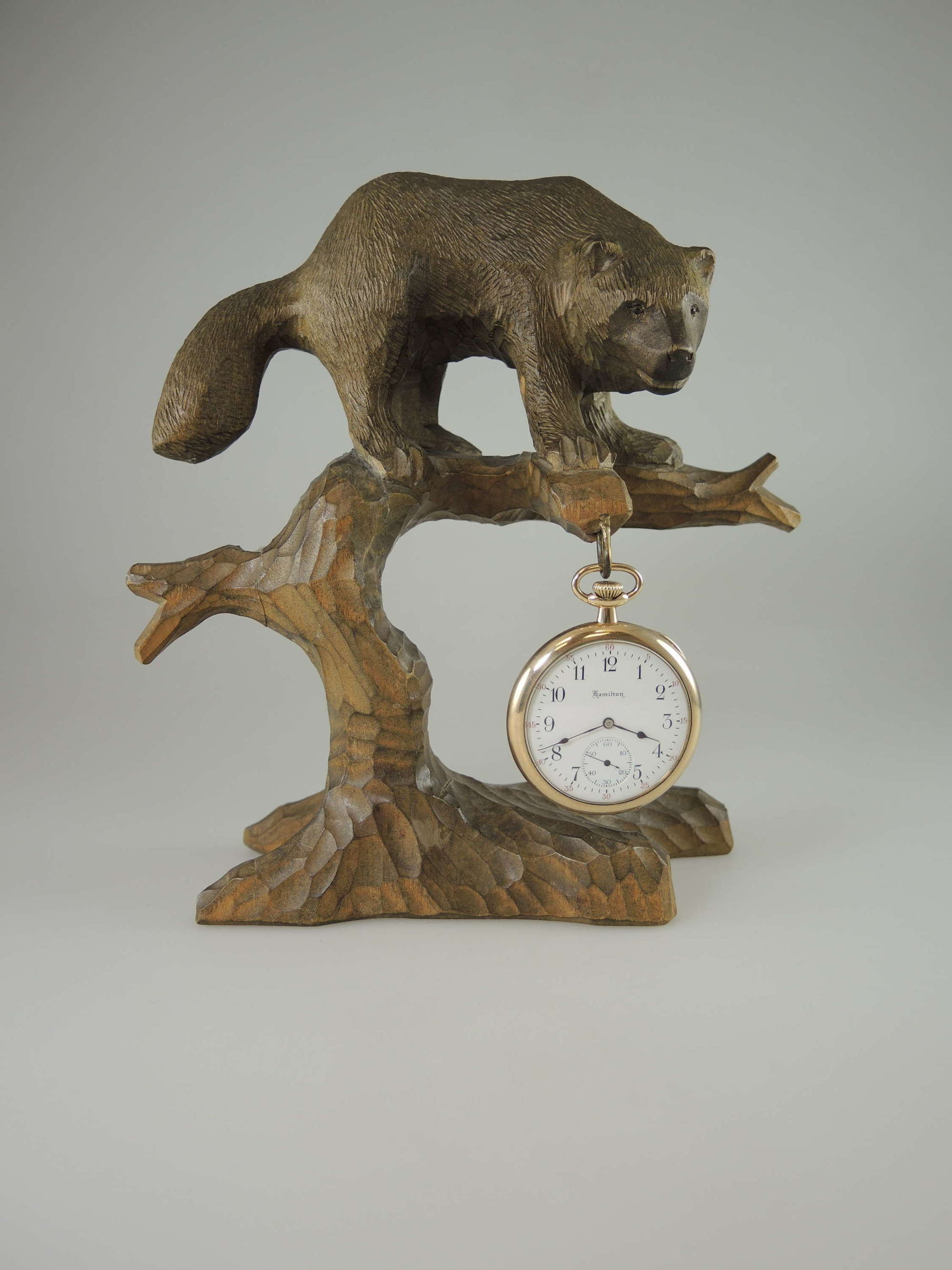 Black Forest bear pocket watch stand c1890