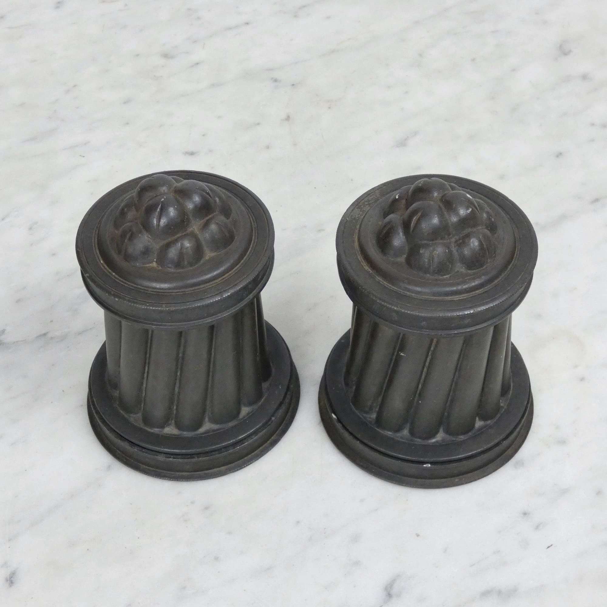 Pair of Pewter Ice Cream Moulds