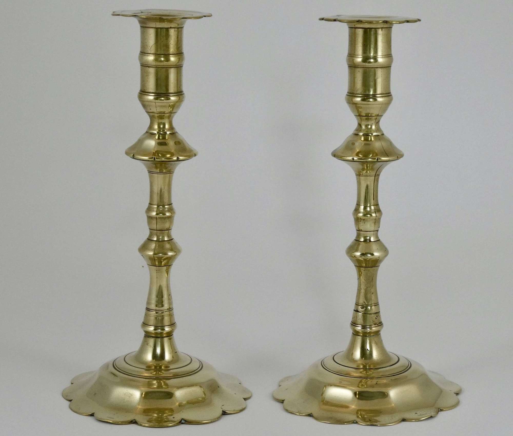 Pair of Seamed 18th Century Candlesticks
