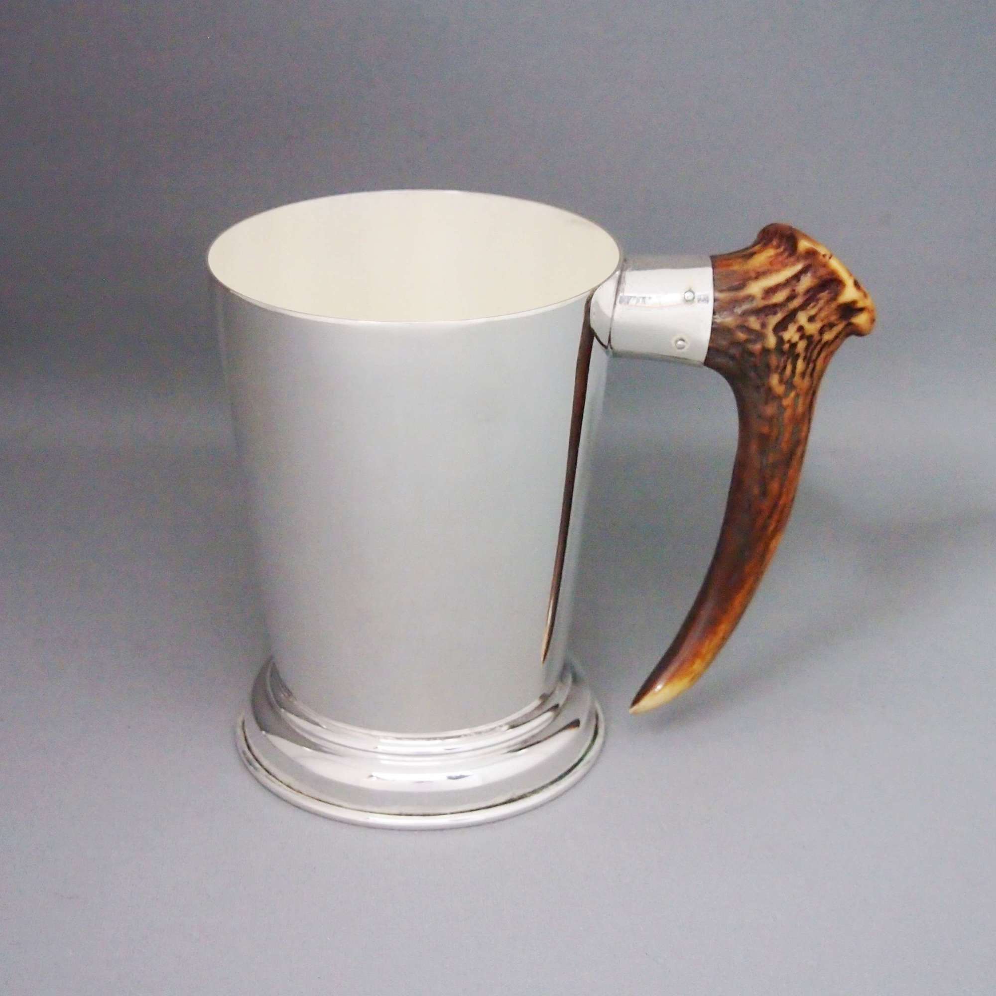 Vintage Silver Plate & Stag Horn Mug , W8669