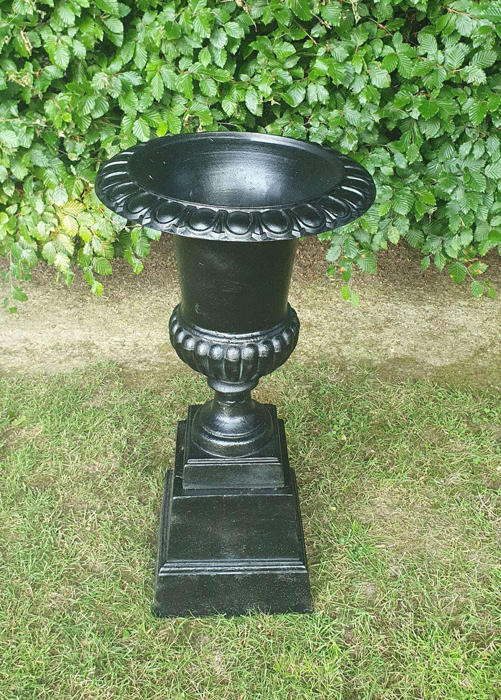 Heavy Single Victorian Cast Iron Urn On Stand