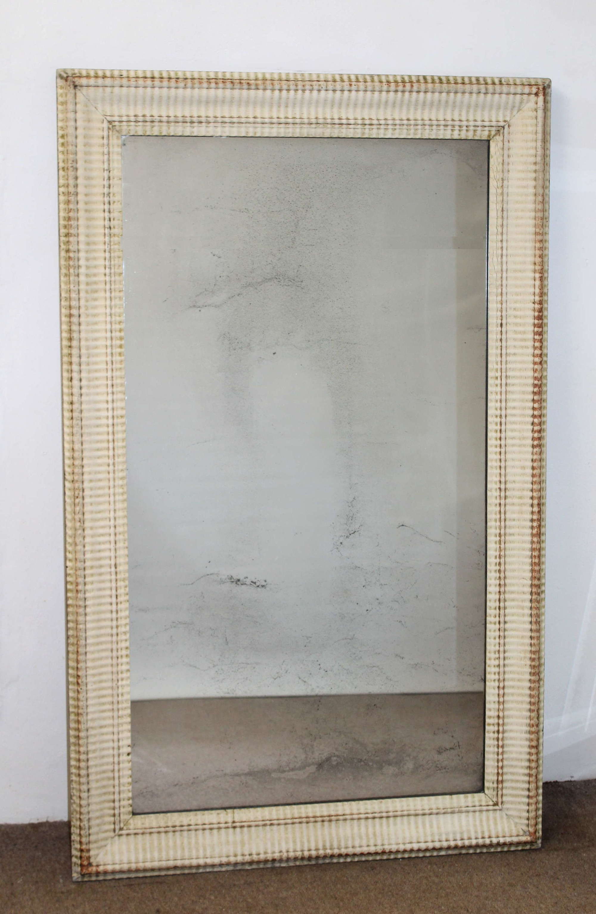 Early 19th century French ripple framed mirror